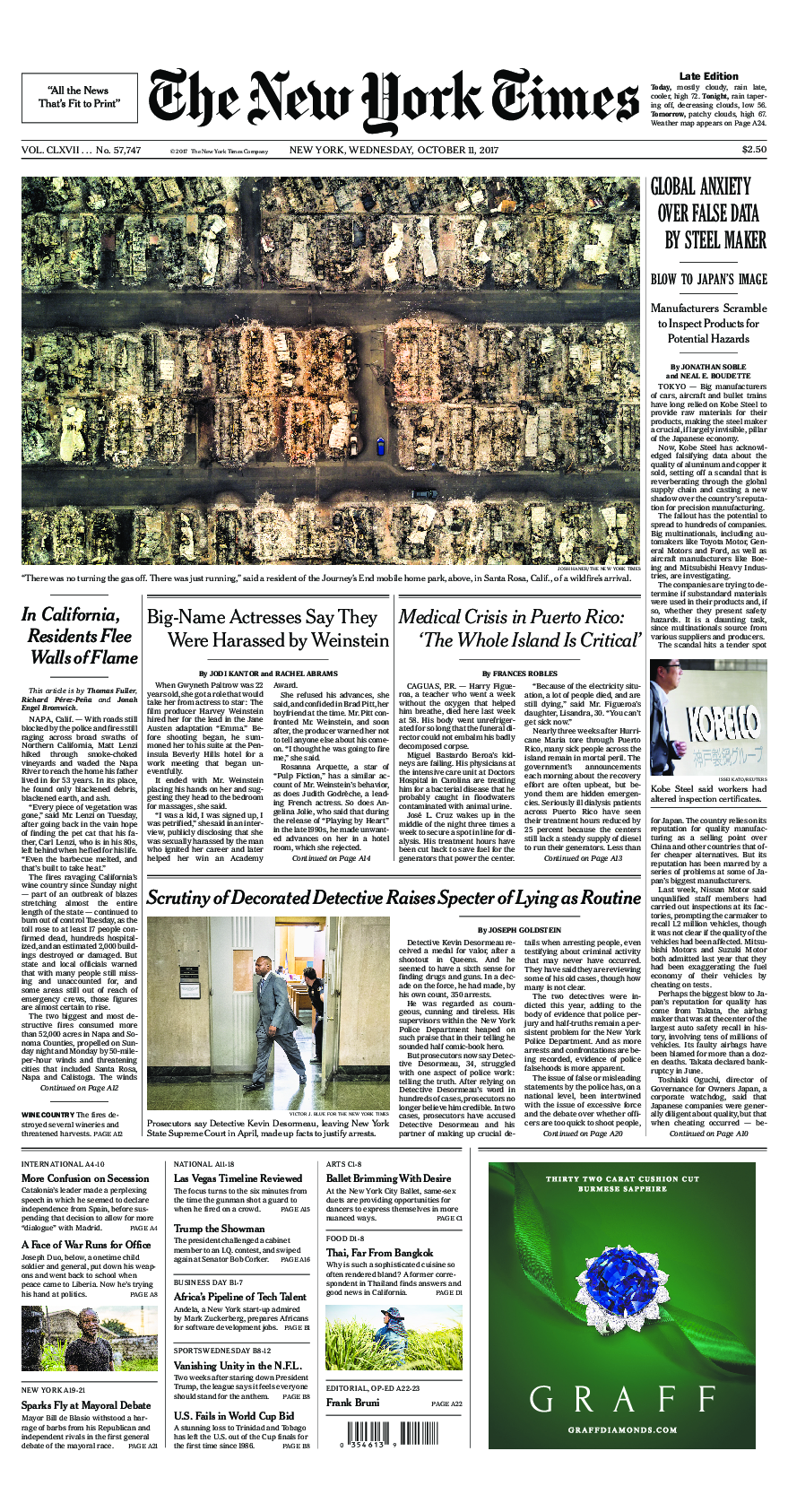 Prima-pagina-New-York-Times-del-2017-10-11