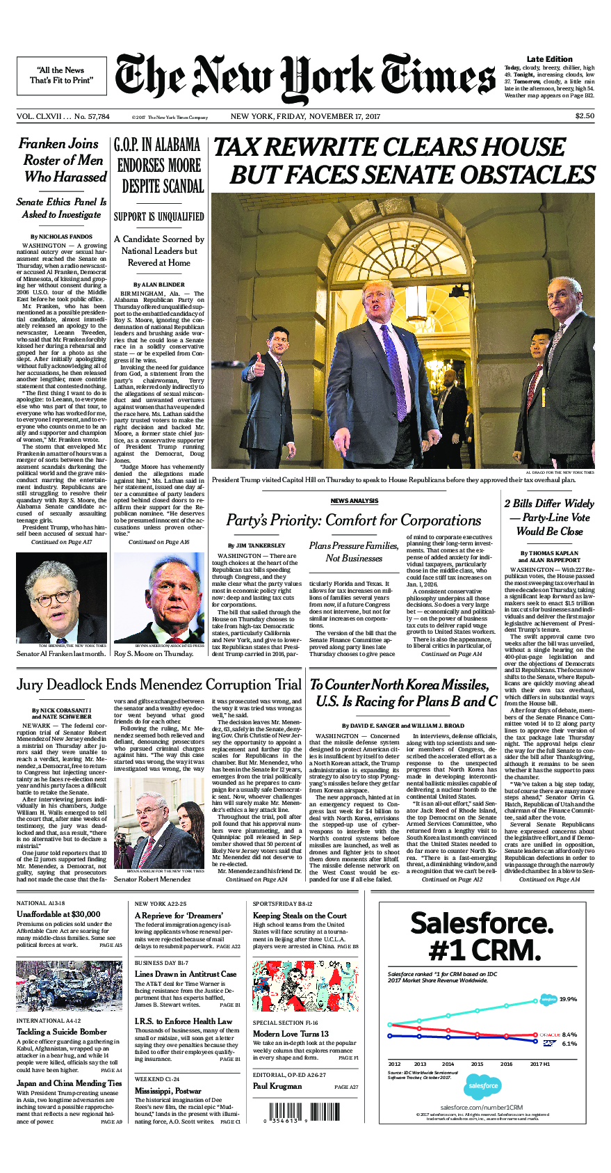 Prima-pagina-New-York-Times-del-2017-11-17