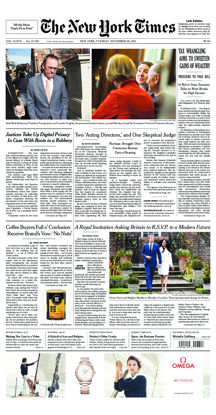 Prima-pagina-New-York-Times-del-2017-11-28