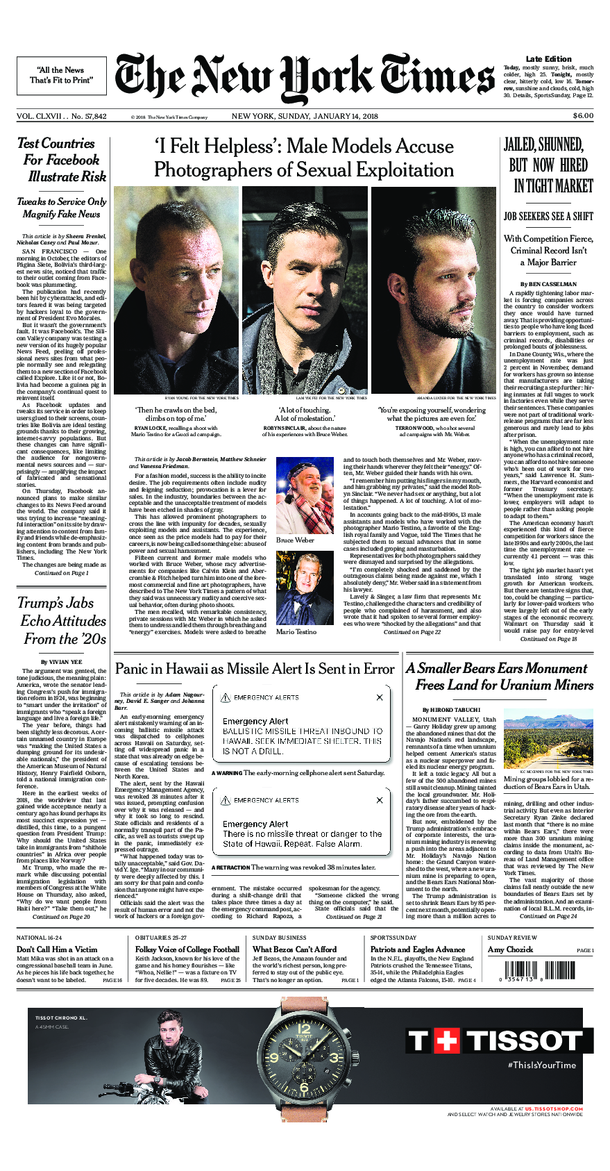 Prima-pagina-New-York-Times-del-2018-01-14