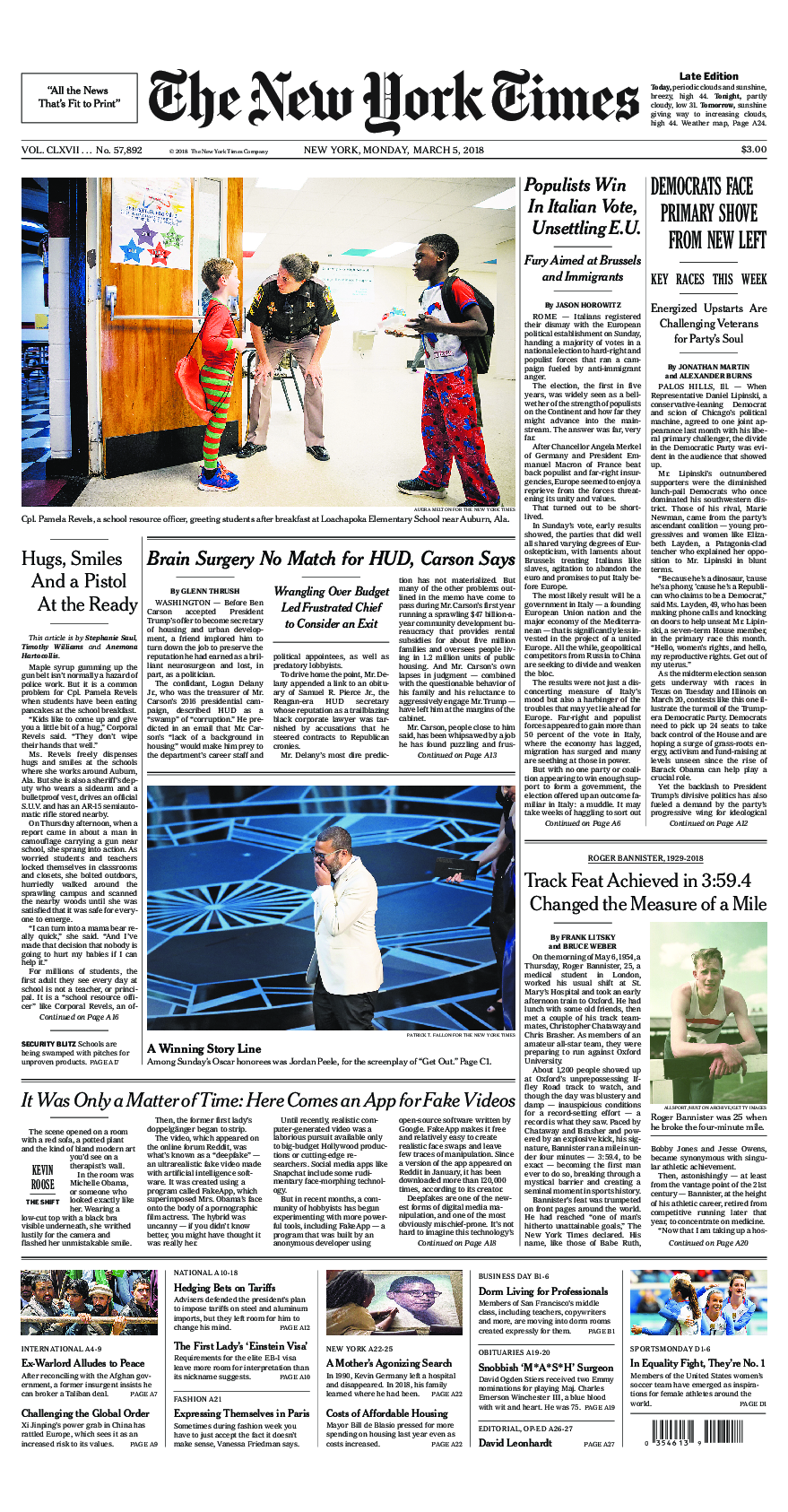 Prima-pagina-New-York-Times-del-2018-03-05