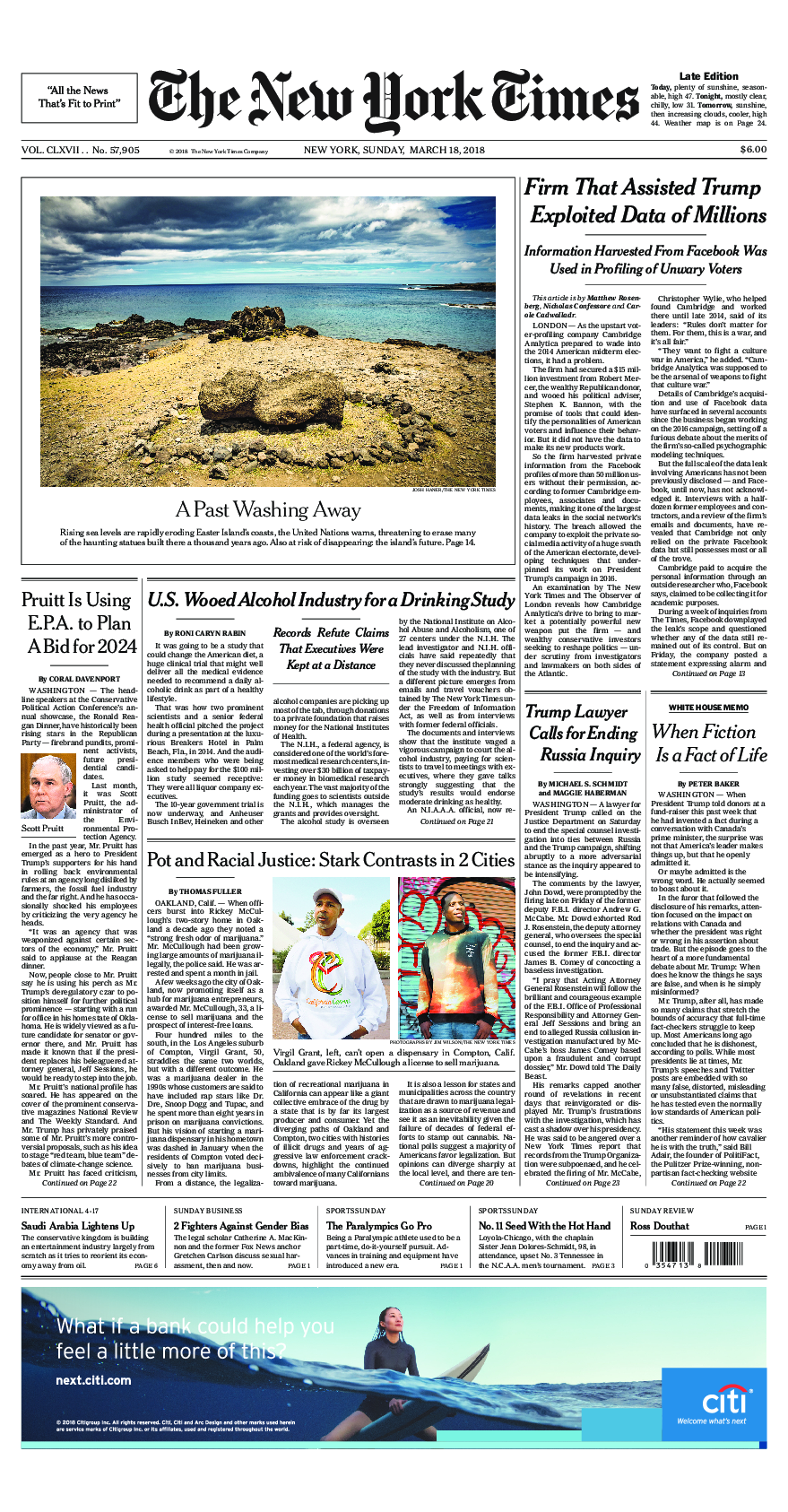 Prima-pagina-New-York-Times-del-2018-03-18