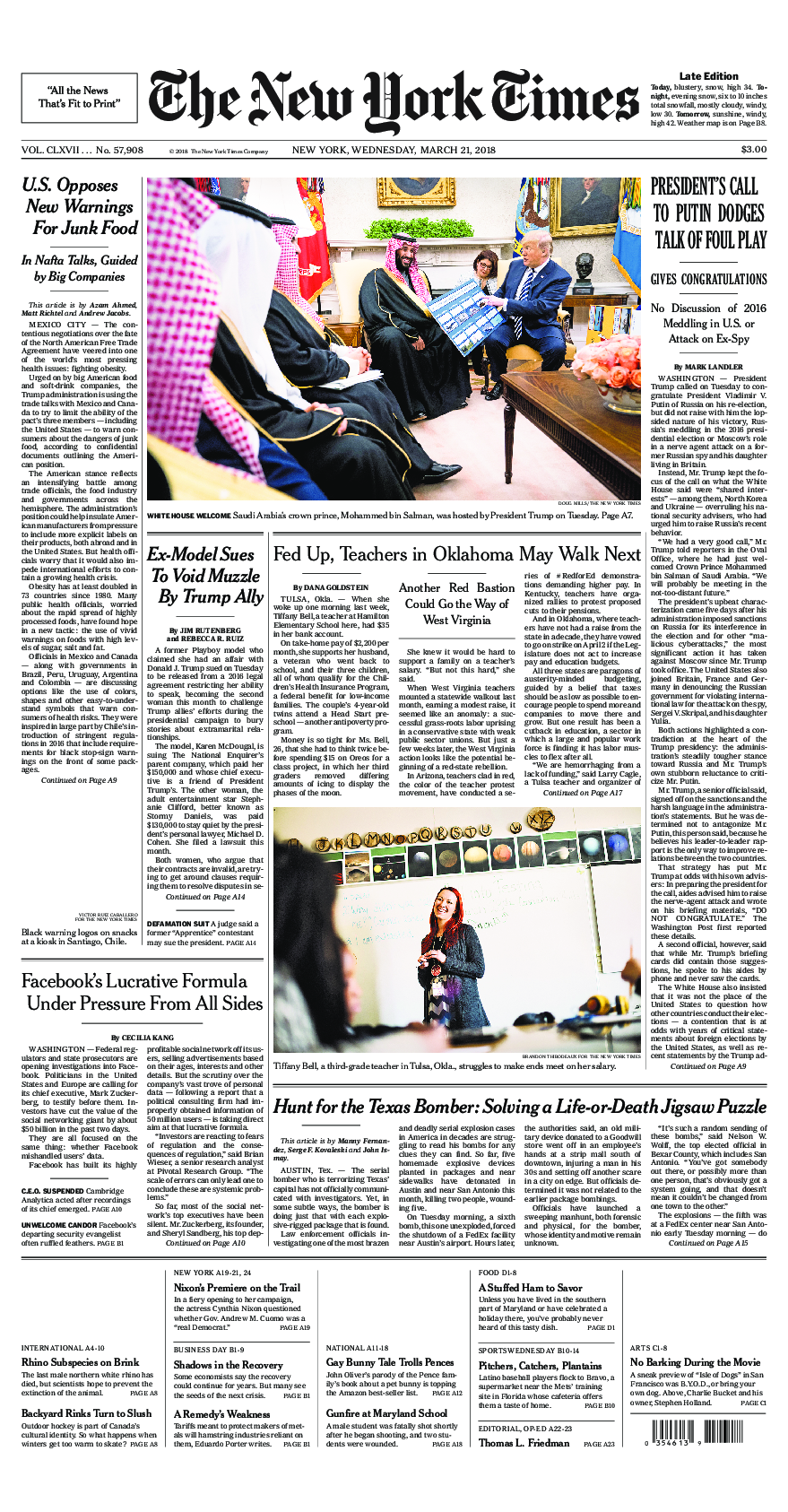 Prima-pagina-New-York-Times-del-2018-03-21