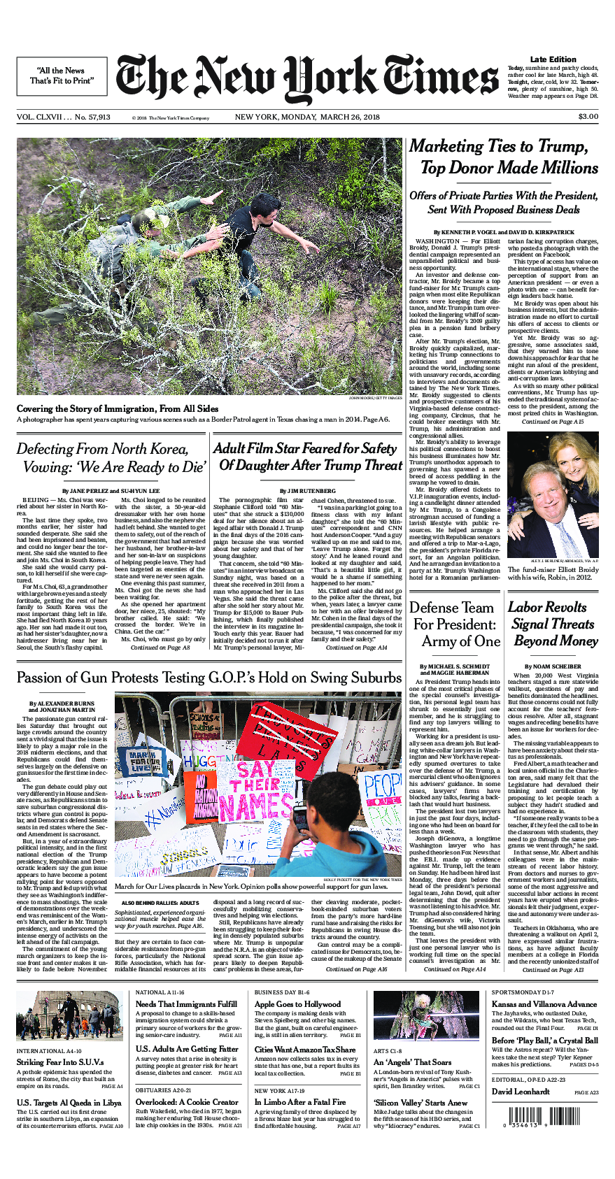 Prima-pagina-New-York-Times-del-2018-03-26