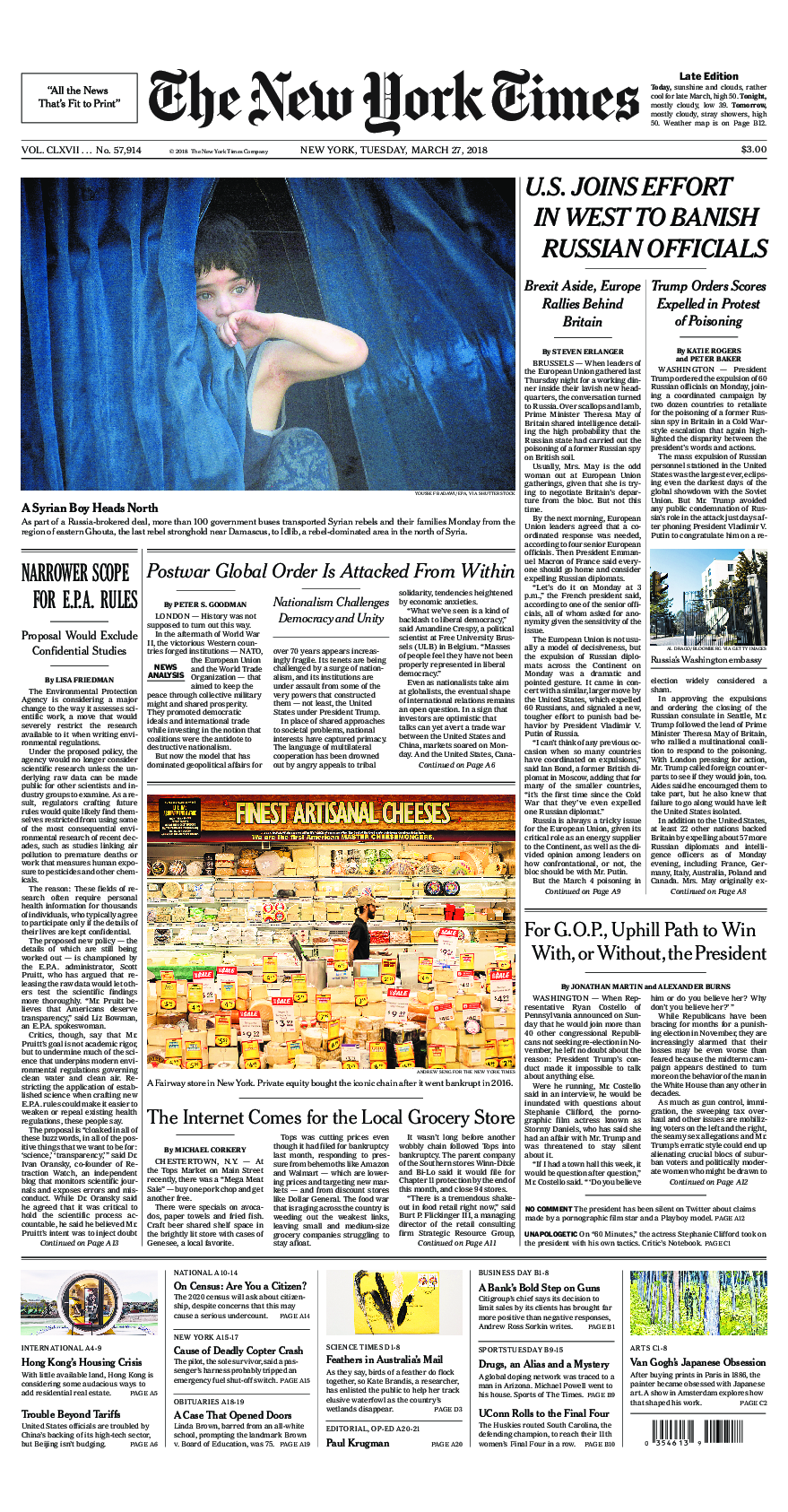 Prima-pagina-New-York-Times-del-2018-03-27