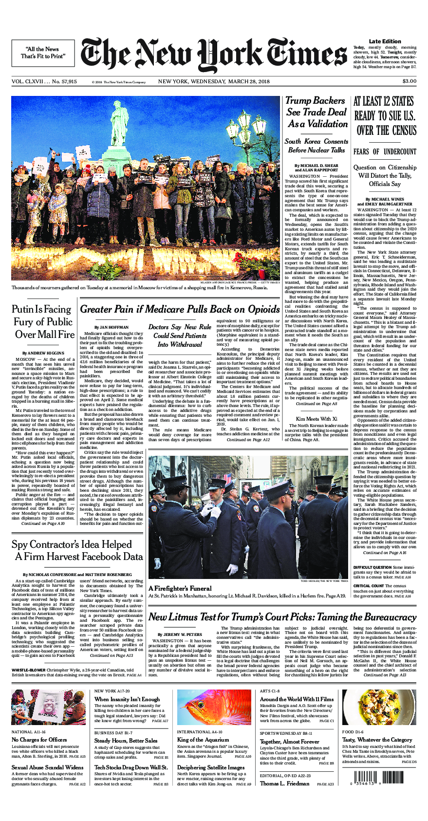 Prima-pagina-New-York-Times-del-2018-03-28