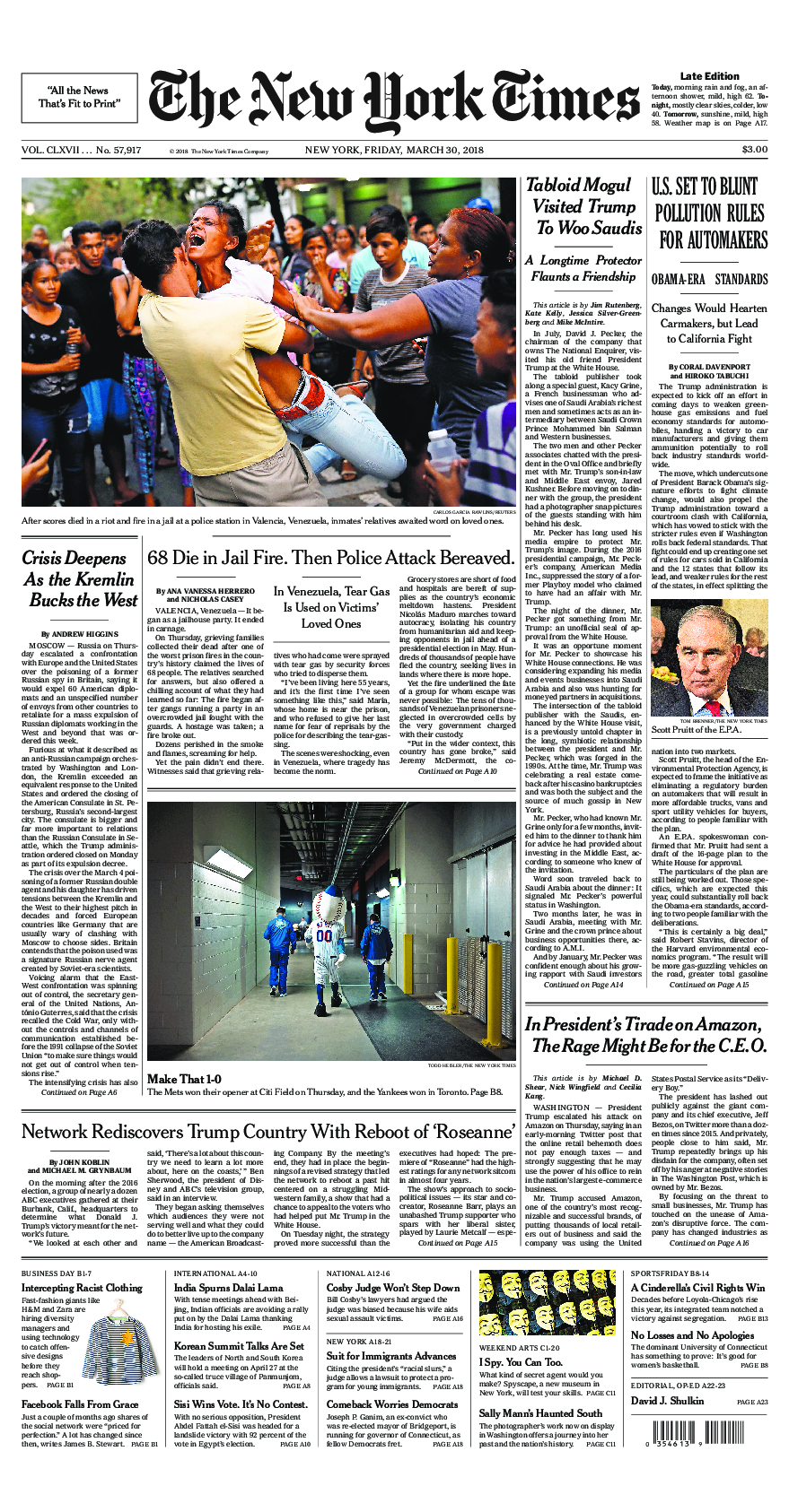 Prima-pagina-New-York-Times-del-2018-03-30