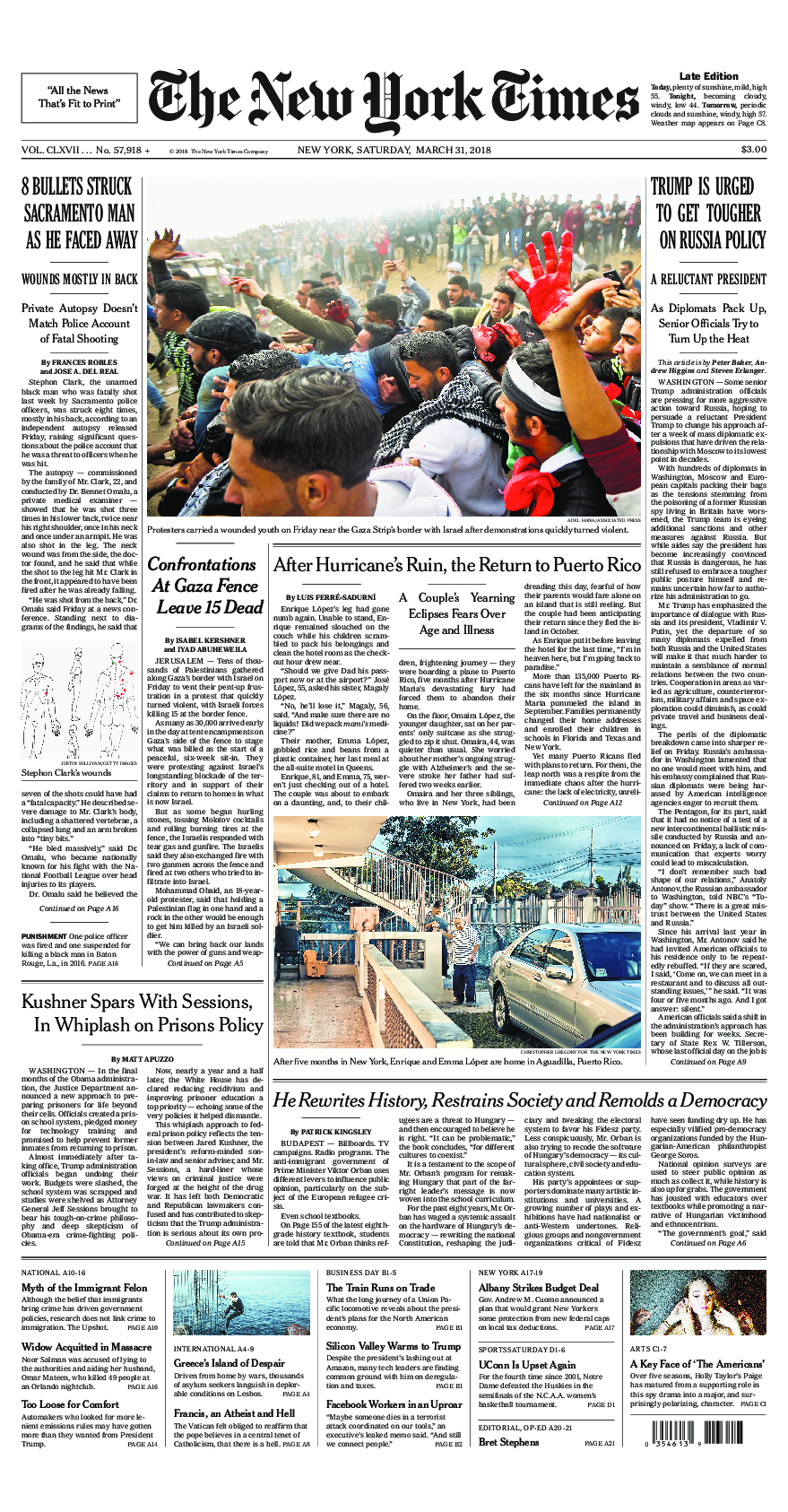 Prima-pagina-New-York-Times-del-2018-03-31