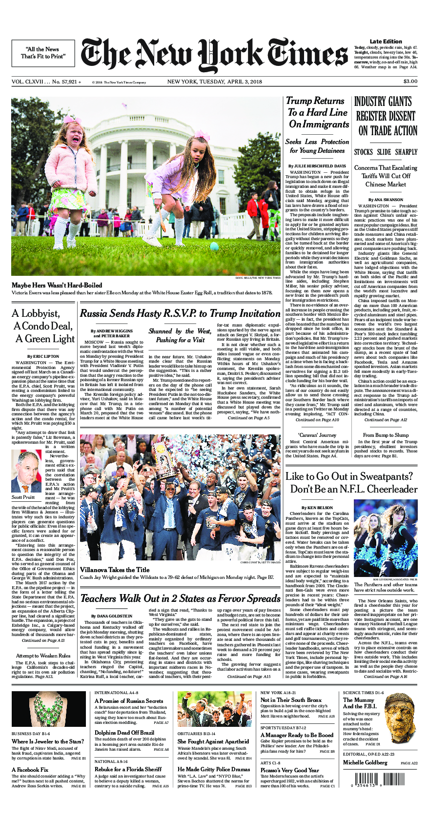 Prima-pagina-New-York-Times-del-2018-04-03