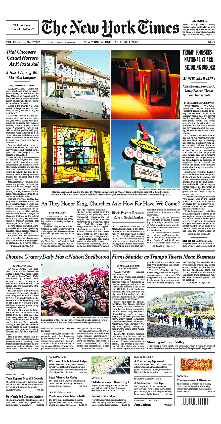 Prima-pagina-New-York-Times-del-2018-04-04