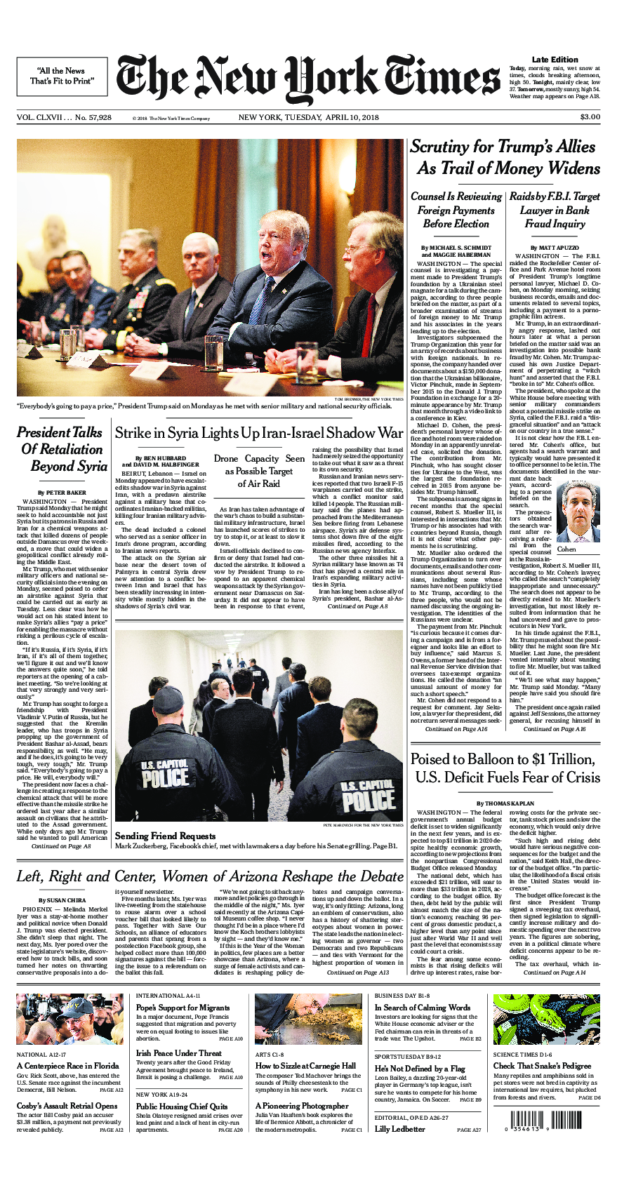 Prima-pagina-New-York-Times-del-2018-04-10