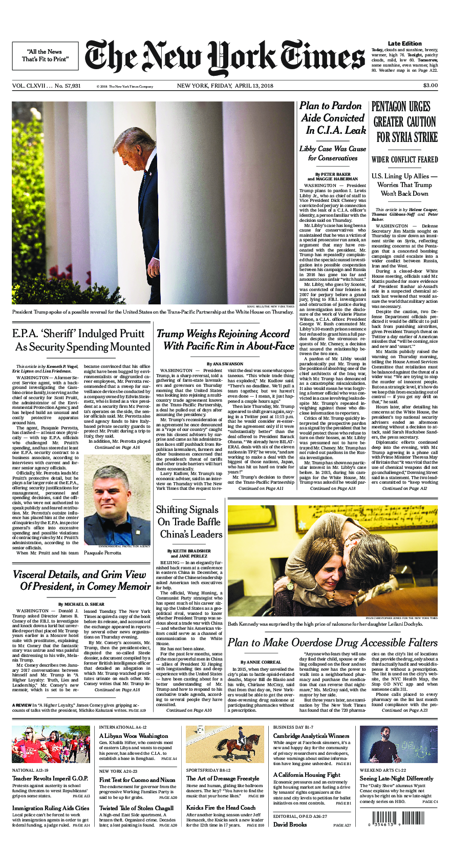 Prima-pagina-New-York-Times-del-2018-04-13