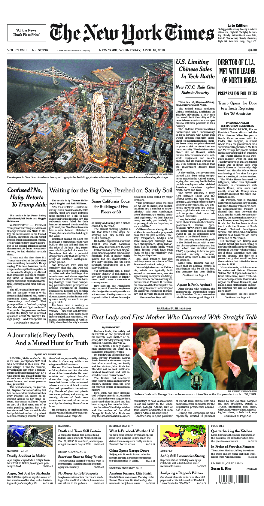 Prima-pagina-New-York-Times-del-2018-04-18