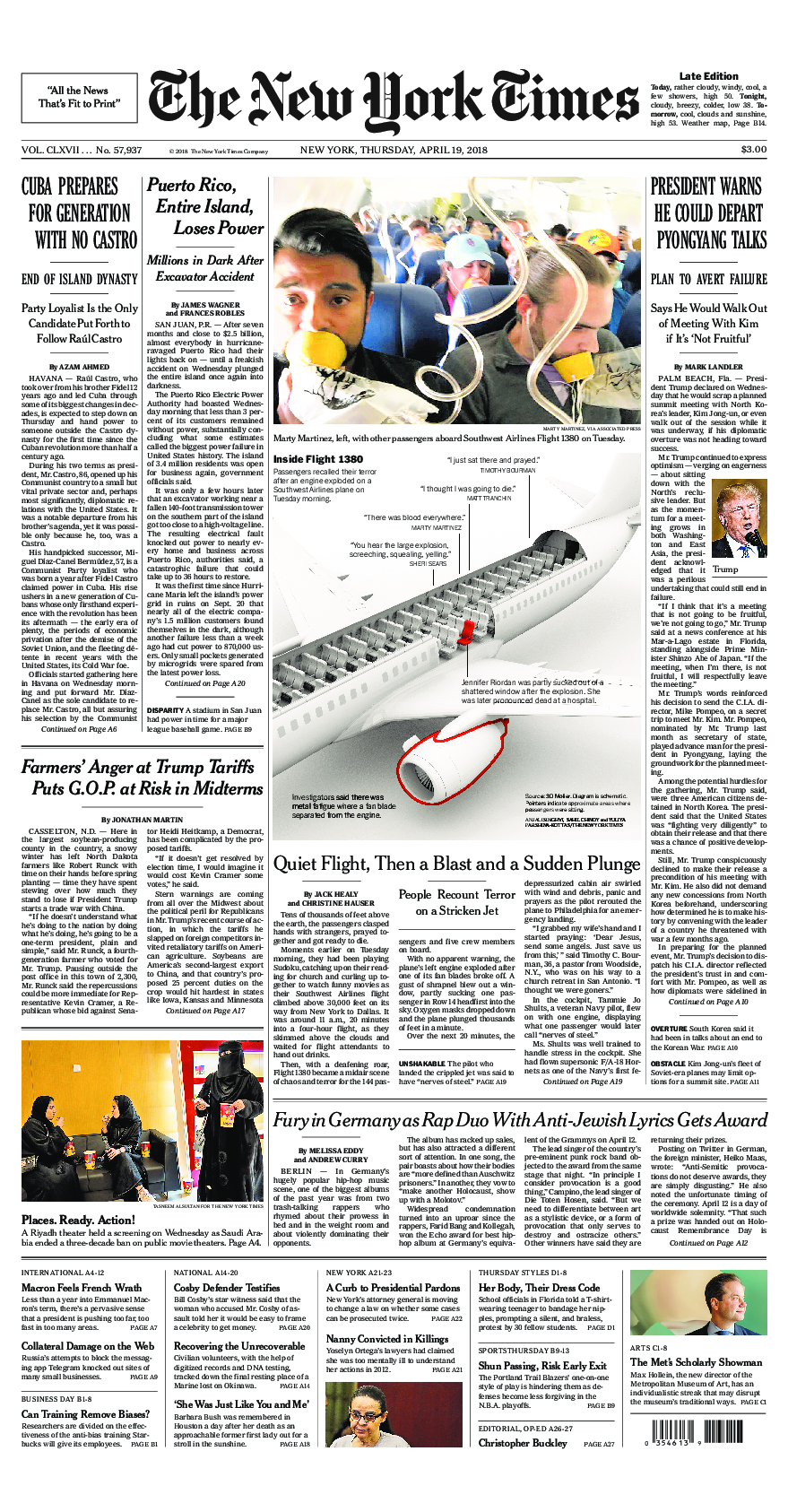 Prima-pagina-New-York-Times-del-2018-04-19