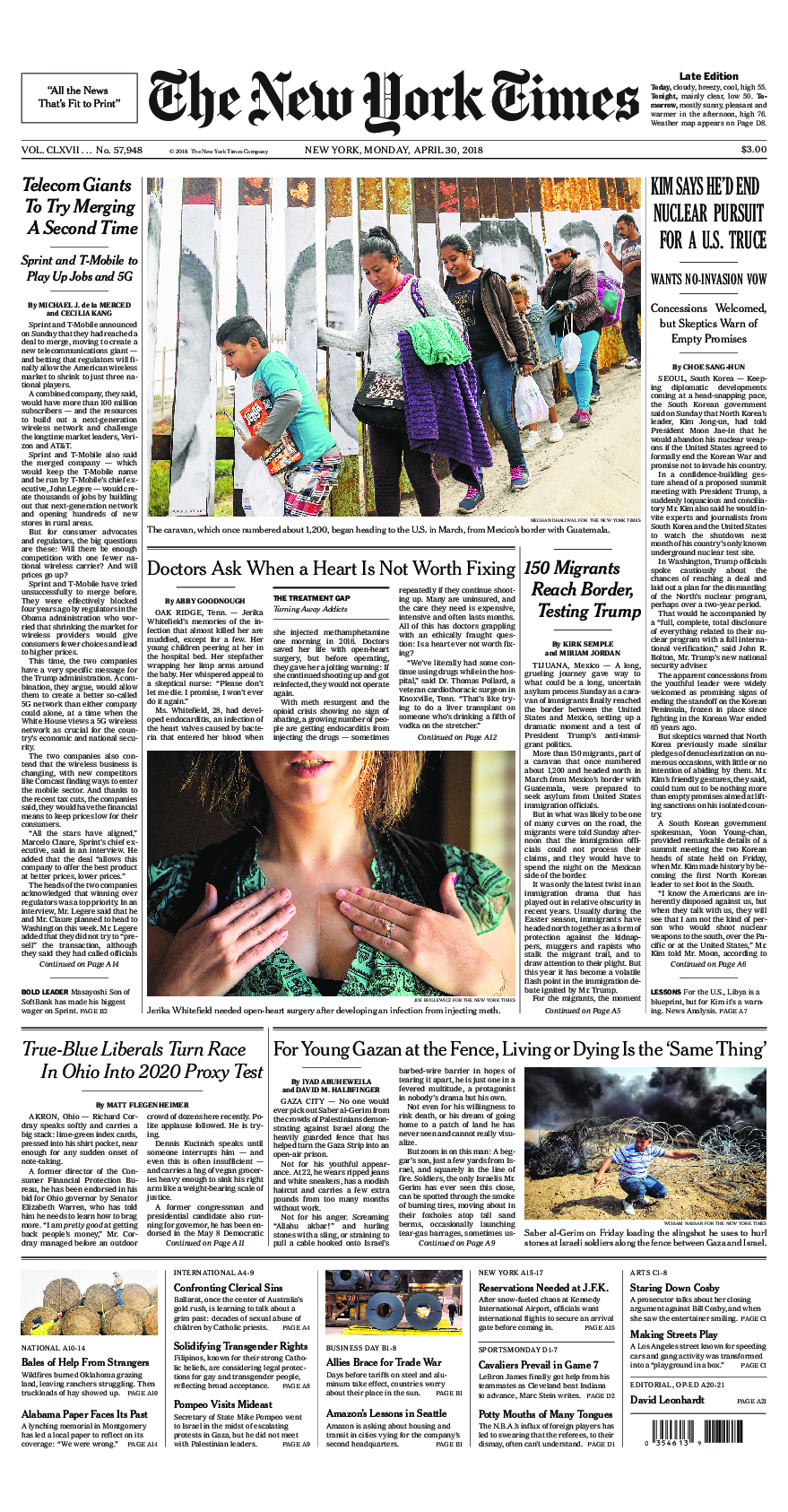 Prima-pagina-New-York-Times-del-2018-04-30