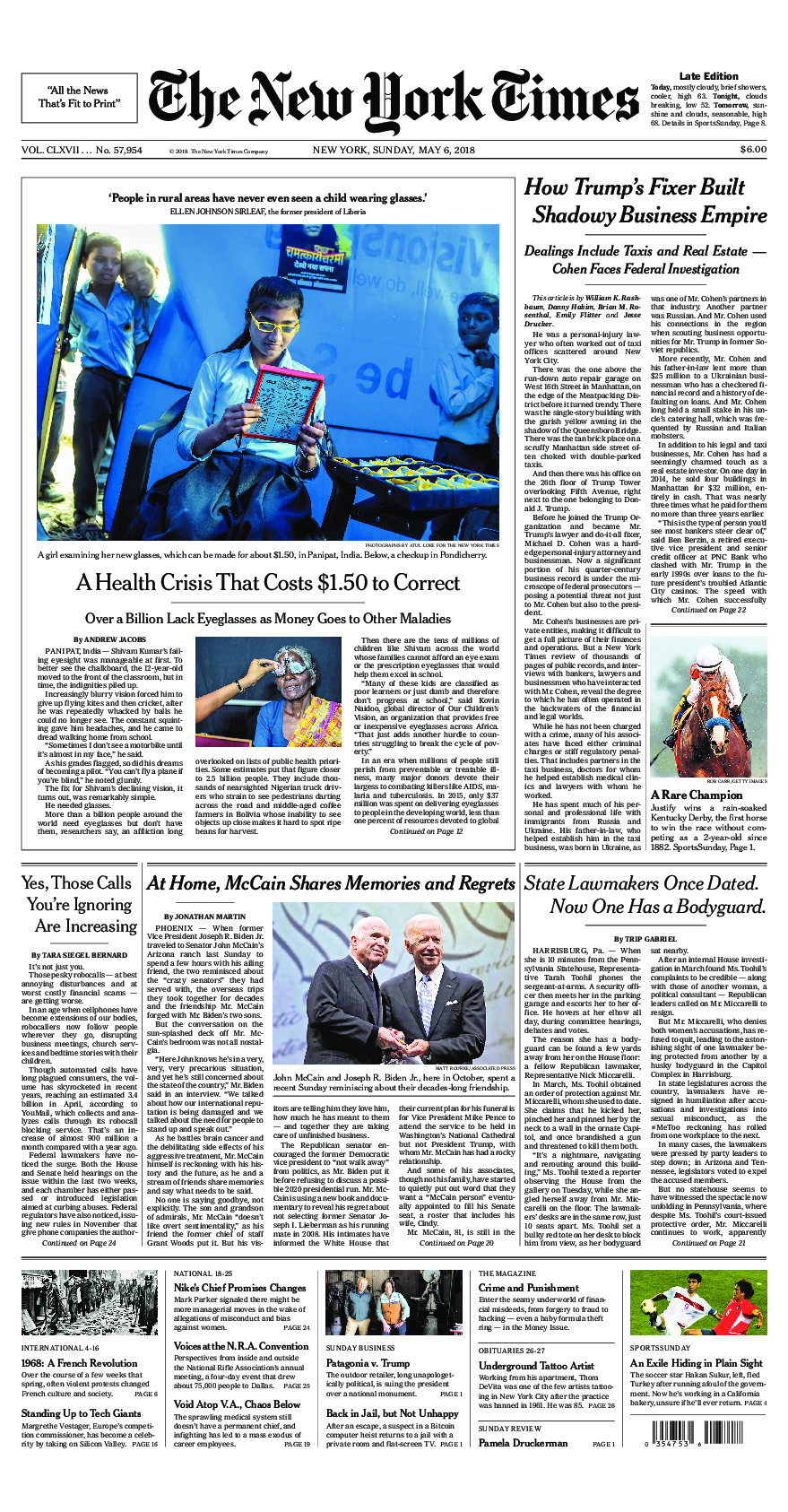 Prima-pagina-New-York-Times-del-2018-05-06