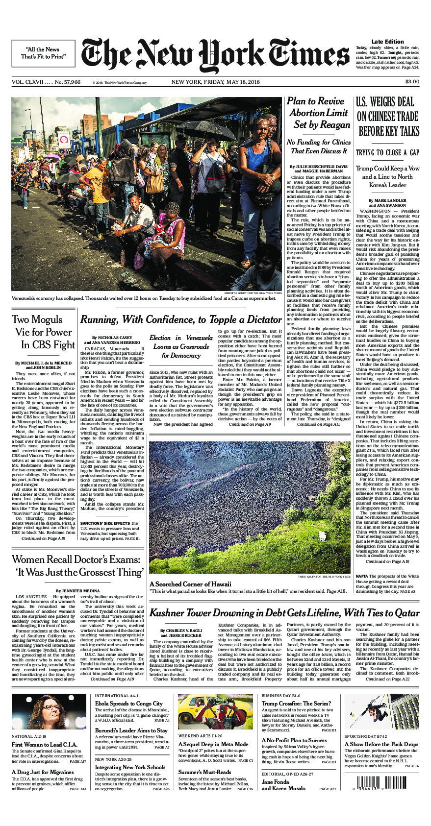 Prima-pagina-New-York-Times-del-2018-05-18