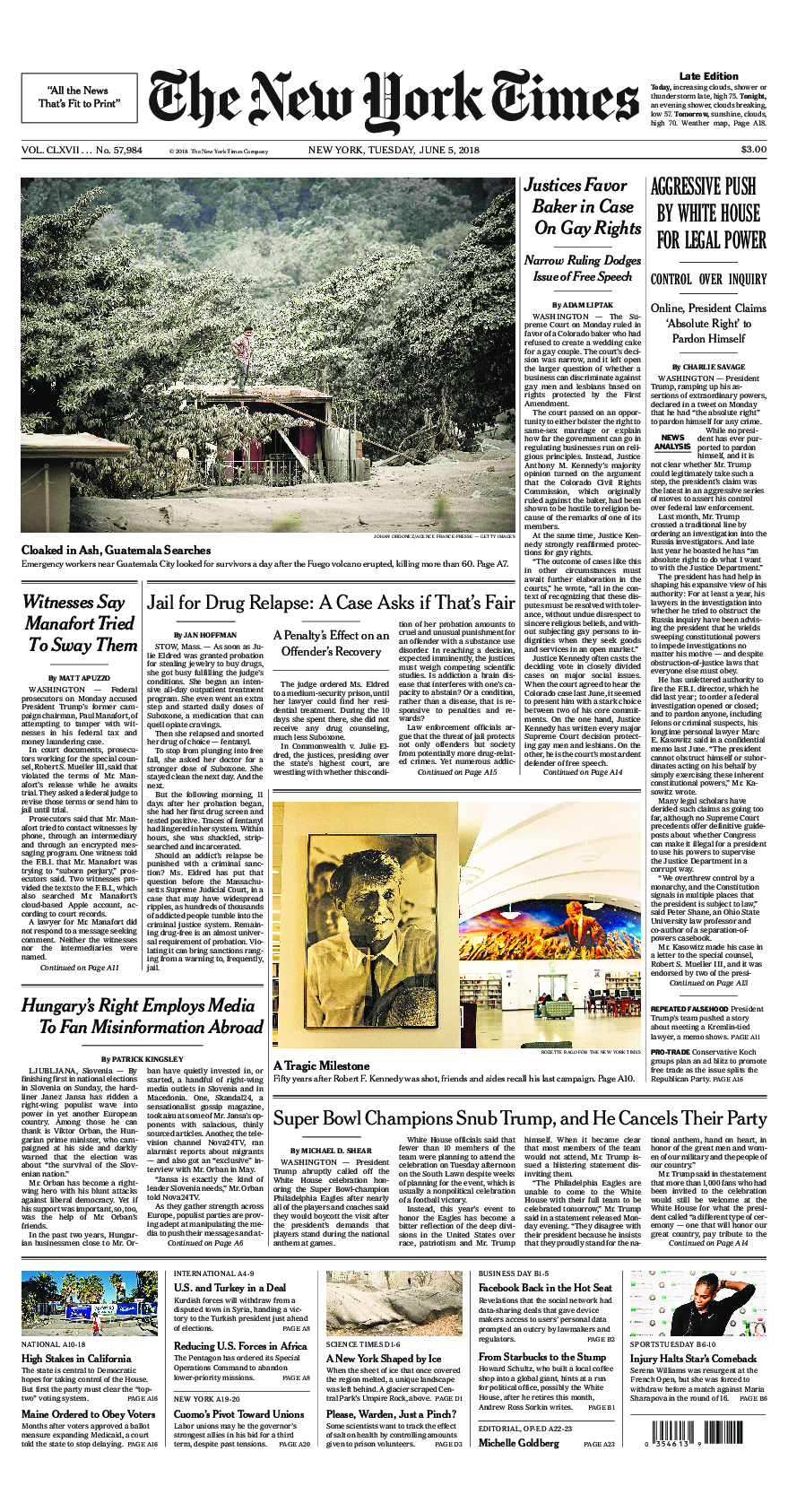 Prima-pagina-New-York-Times-del-2018-06-05