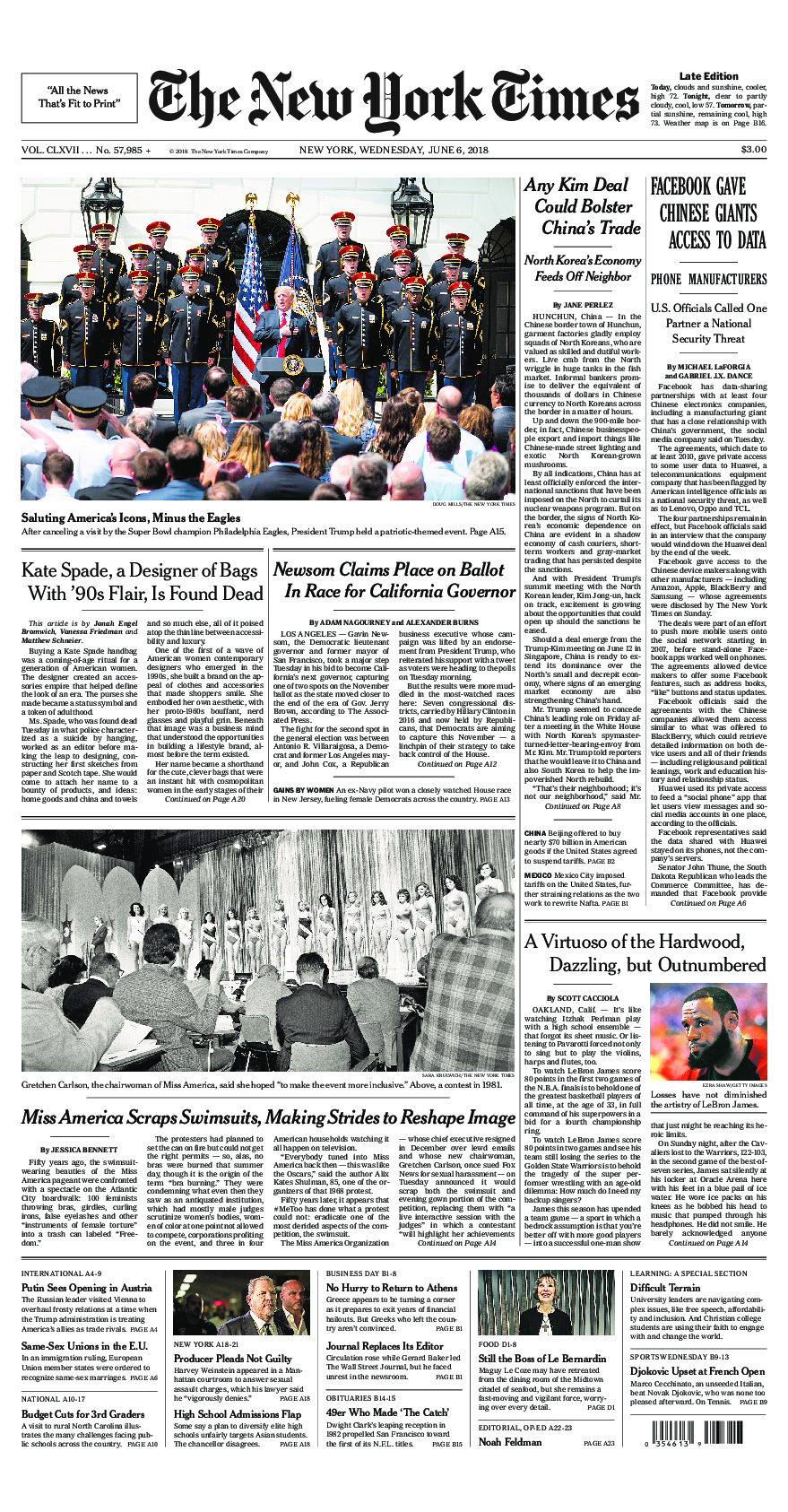 Prima-pagina-New-York-Times-del-2018-06-06