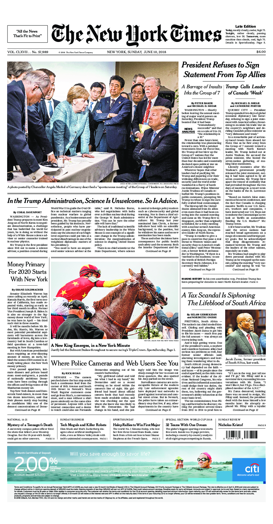 Prima-pagina-New-York-Times-del-2018-06-10