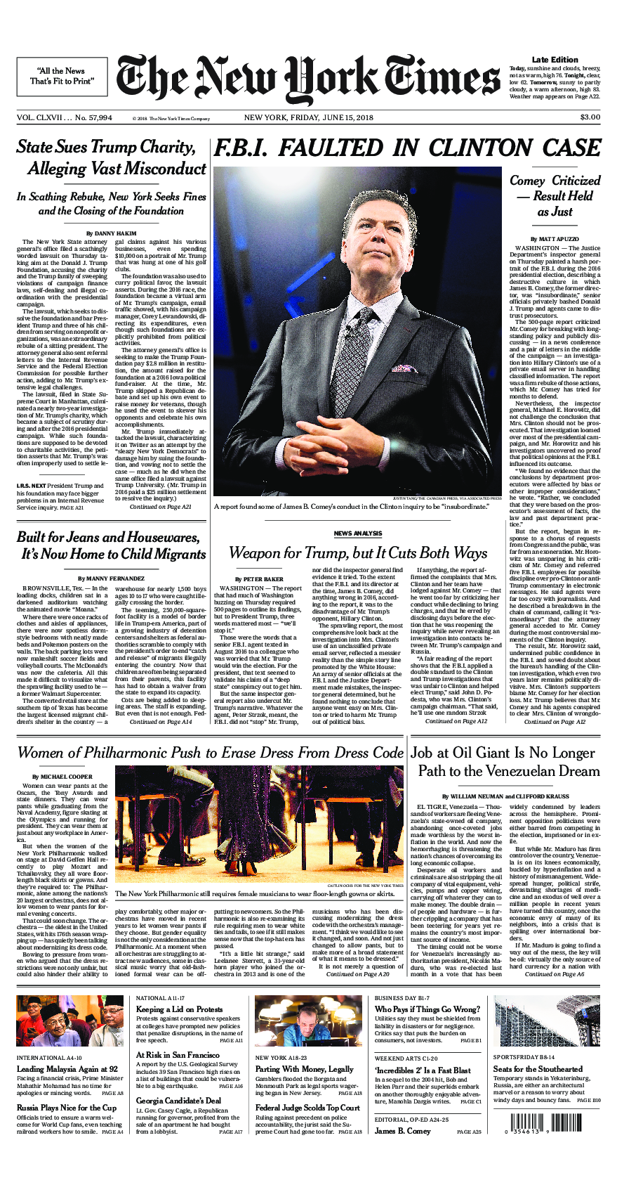 Prima-pagina-New-York-Times-del-2018-06-15