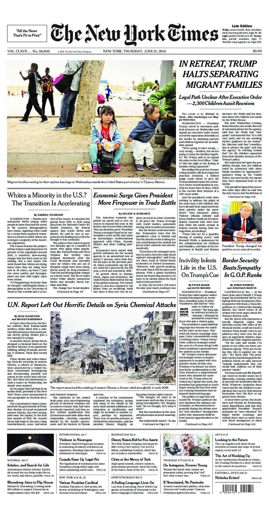 Prima-pagina-New-York-Times-del-2018-06-21