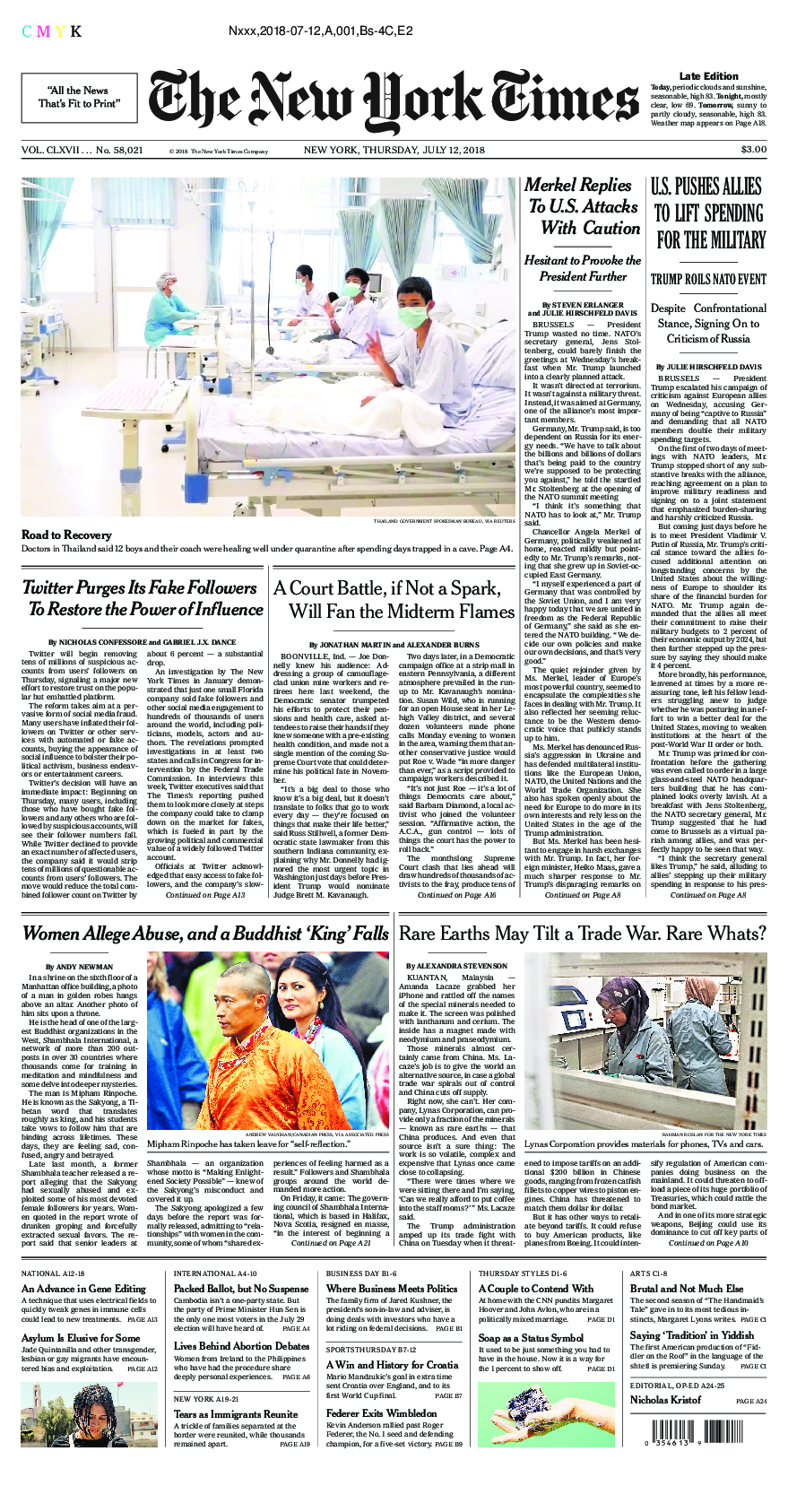 Prima-pagina-New-York-Times-del-2018-07-12