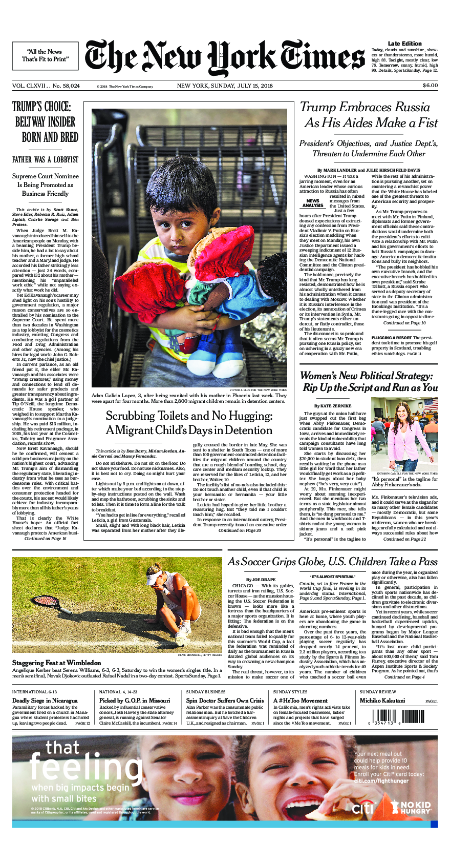 Prima-pagina-New-York-Times-del-2018-07-15