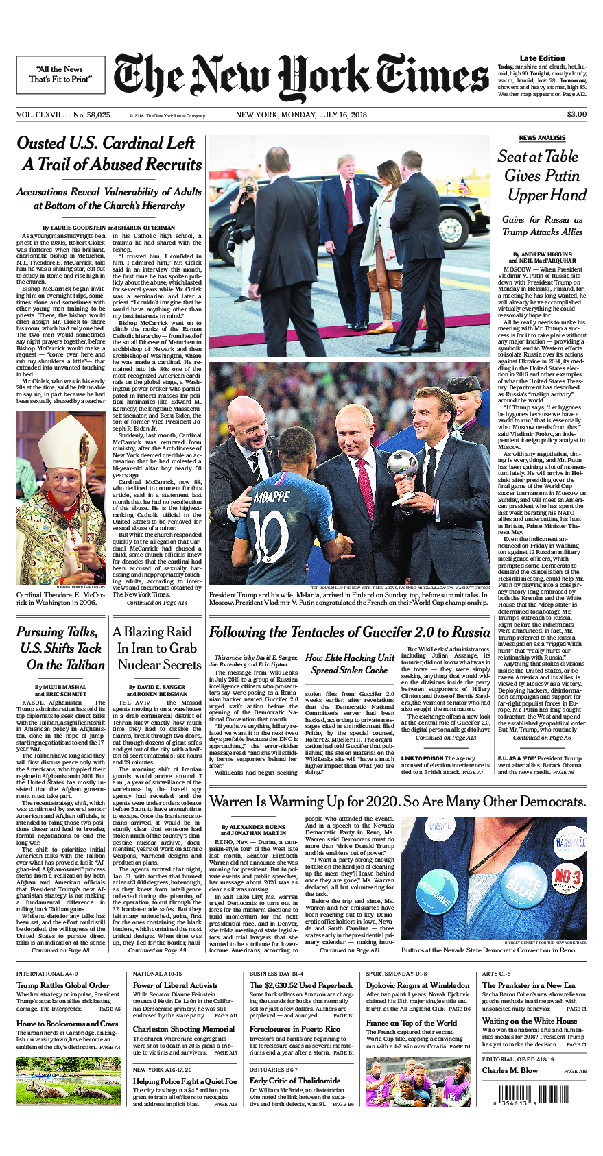 Prima-pagina-New-York-Times-del-2018-07-16