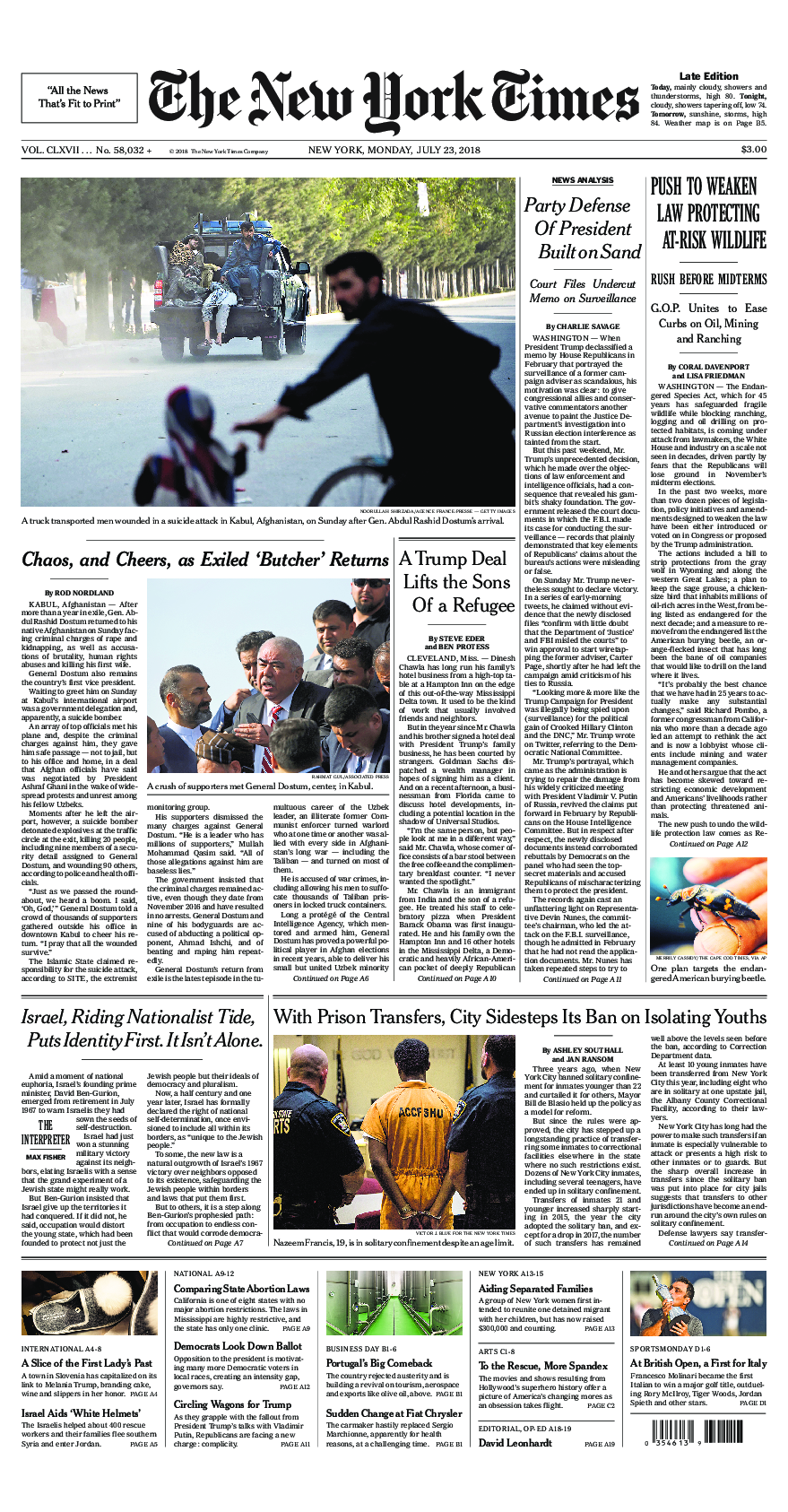 Prima-pagina-New-York-Times-del-2018-07-23