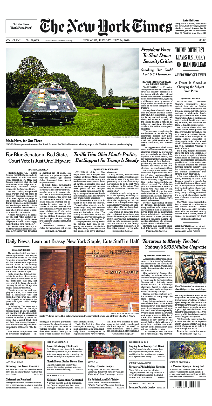 Prima-pagina-New-York-Times-del-2018-07-24