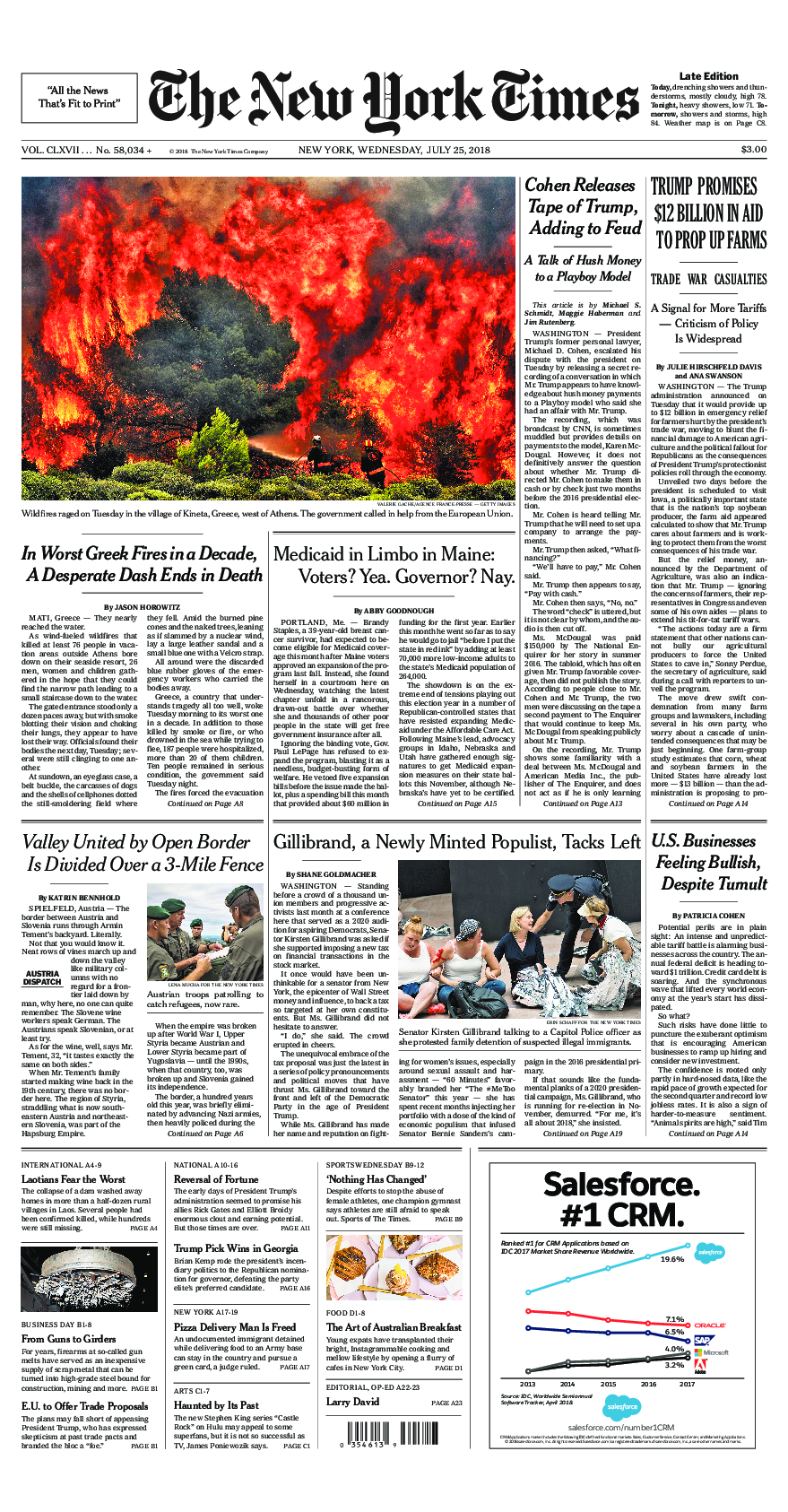 Prima-pagina-New-York-Times-del-2018-07-25