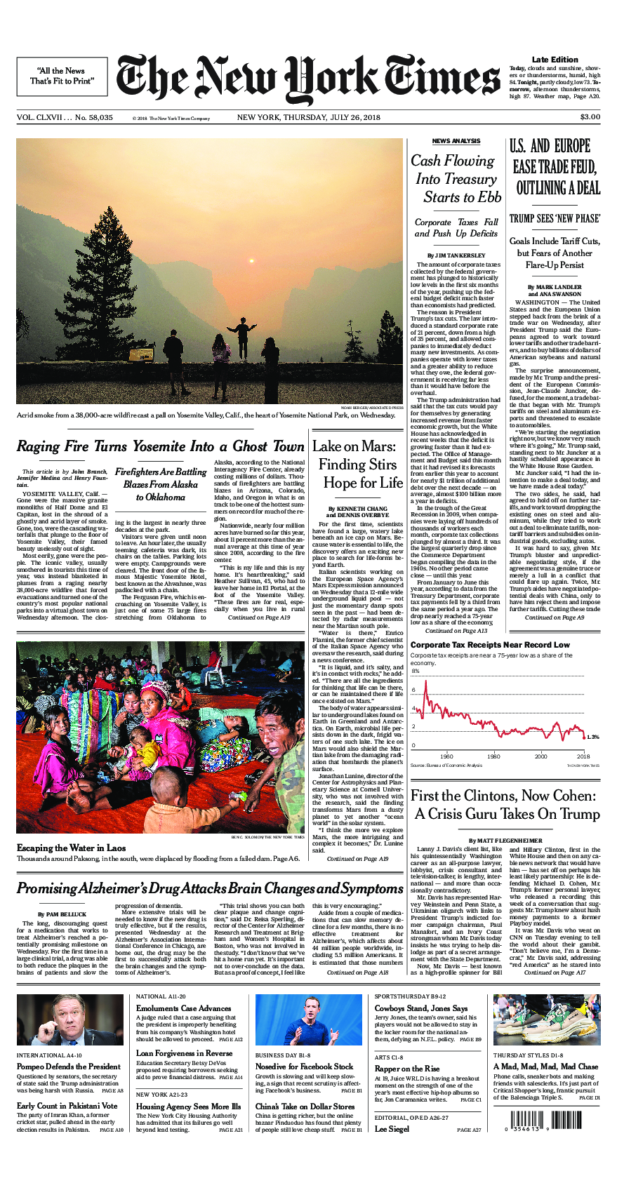 Prima-pagina-New-York-Times-del-2018-07-26