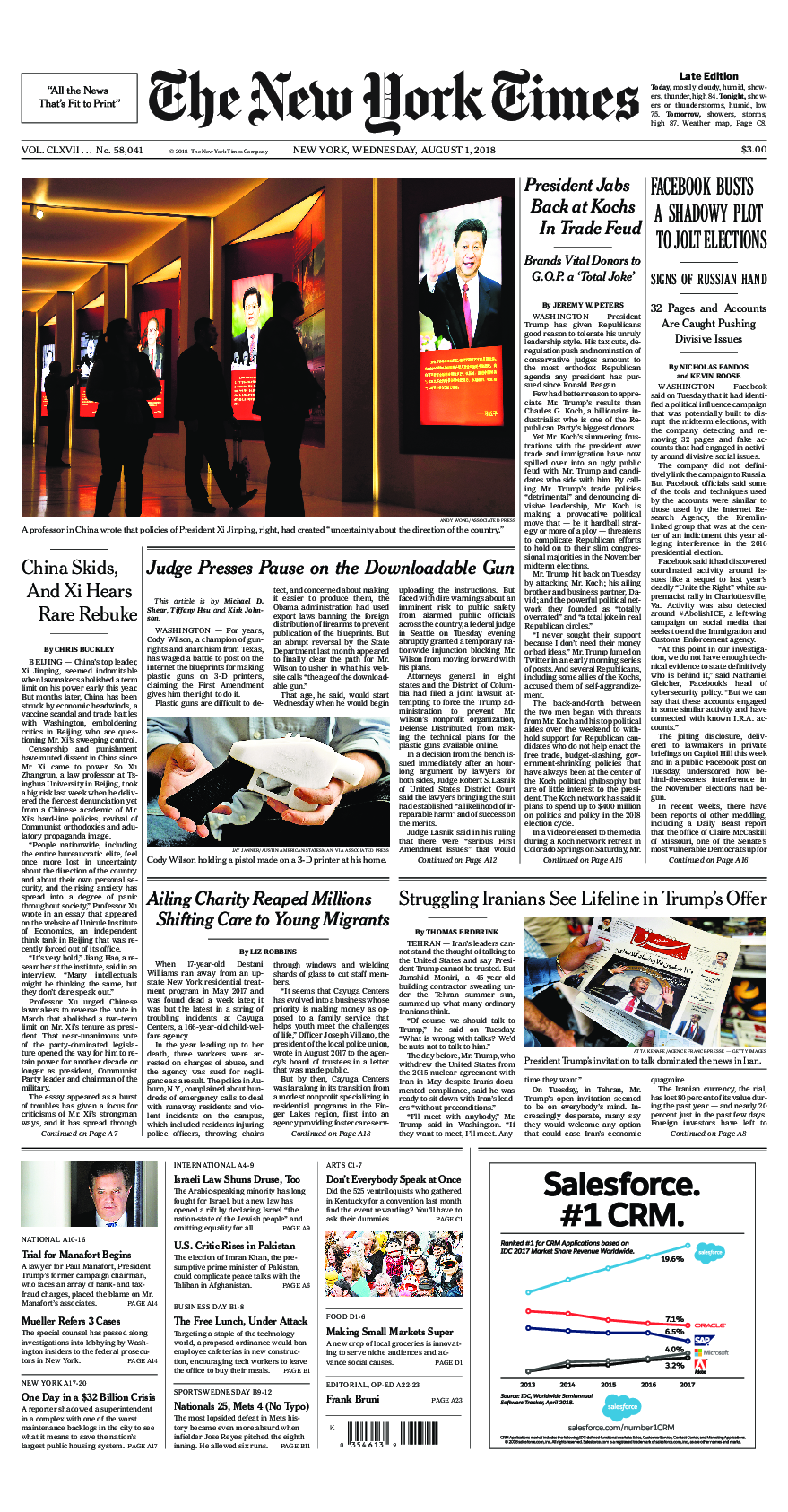 Prima-pagina-New-York-Times-del-2018-08-01