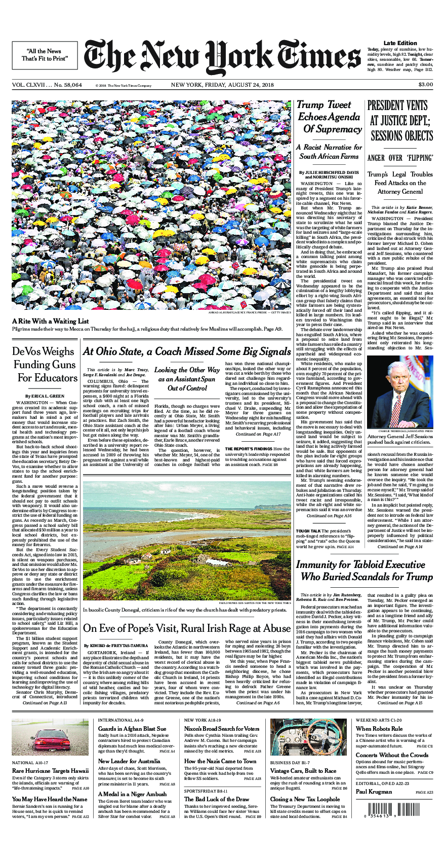 Prima-pagina-New-York-Times-del-2018-08-24