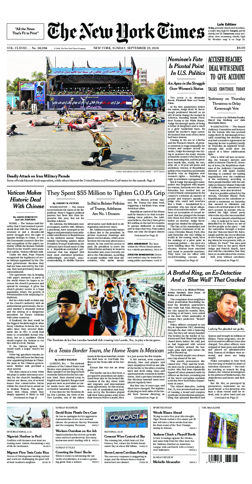 Prima-pagina-New-York-Times-del-2018-09-23