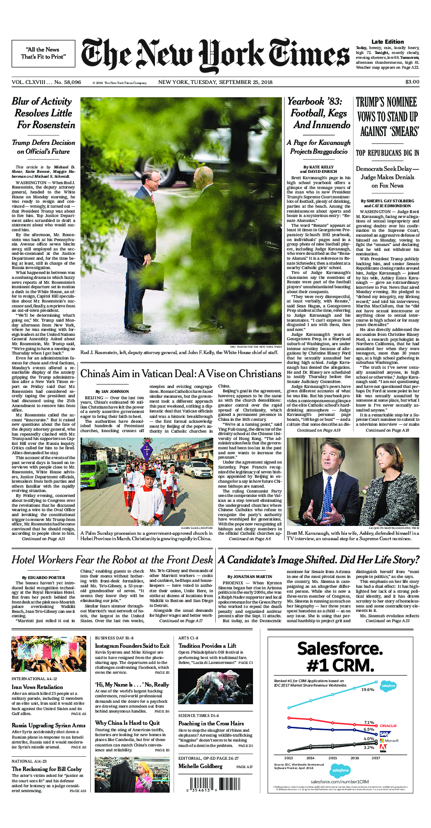 Prima-pagina-New-York-Times-del-2018-09-25