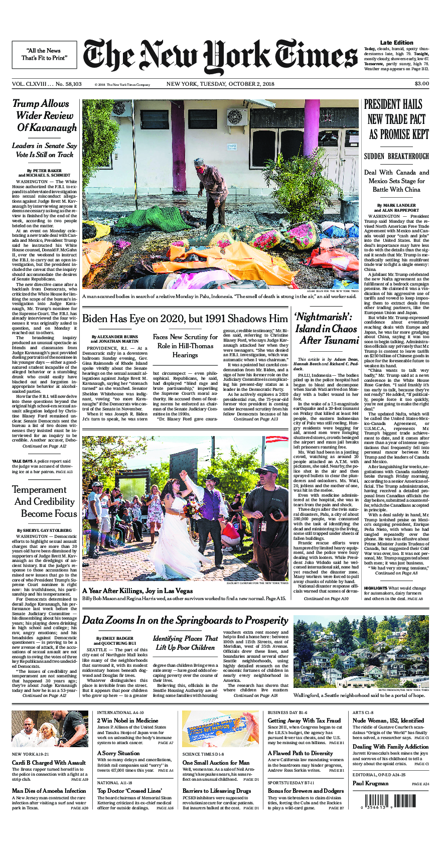 Prima-pagina-New-York-Times-del-2018-10-02