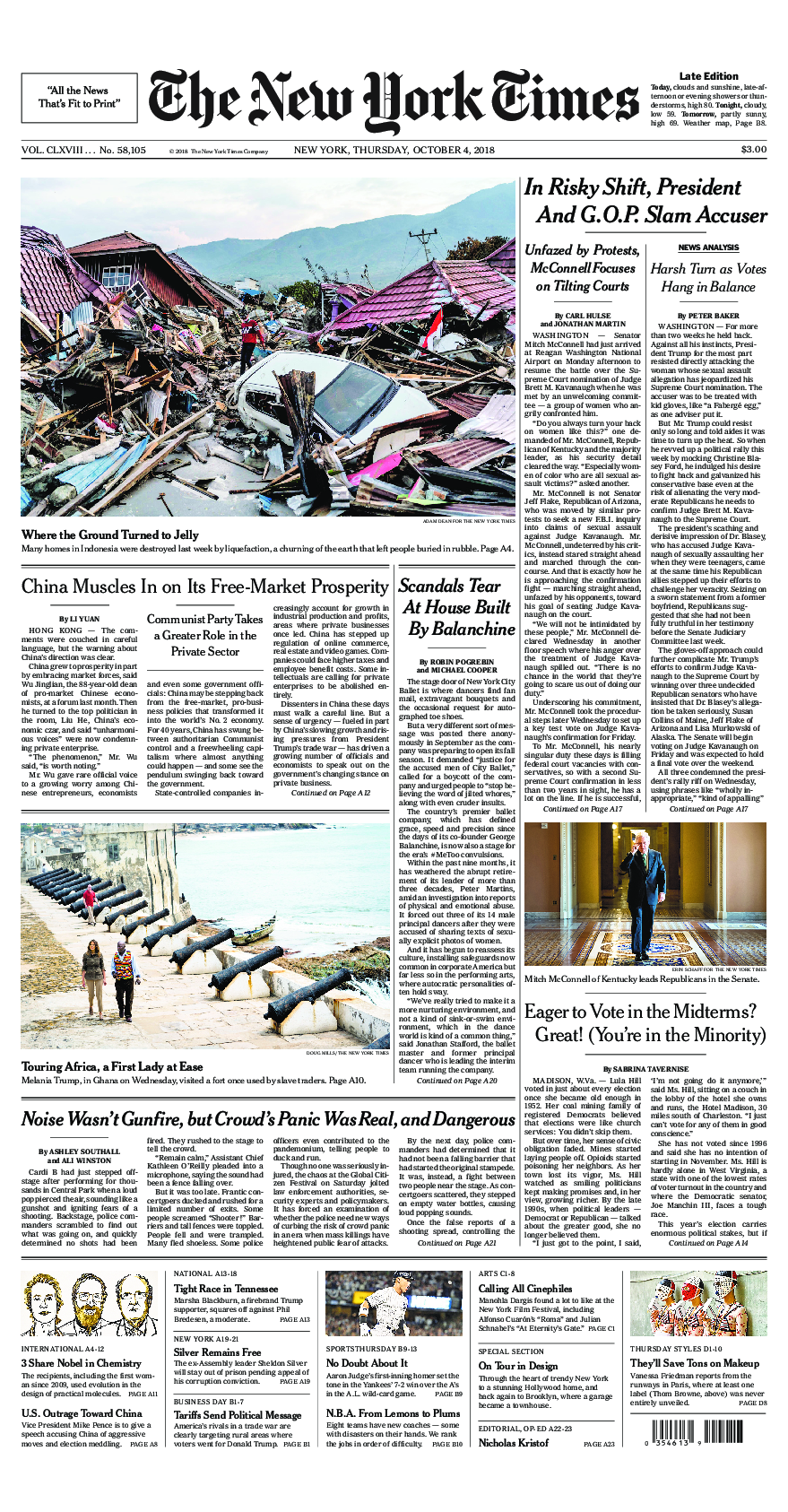 Prima-pagina-New-York-Times-del-2018-10-04