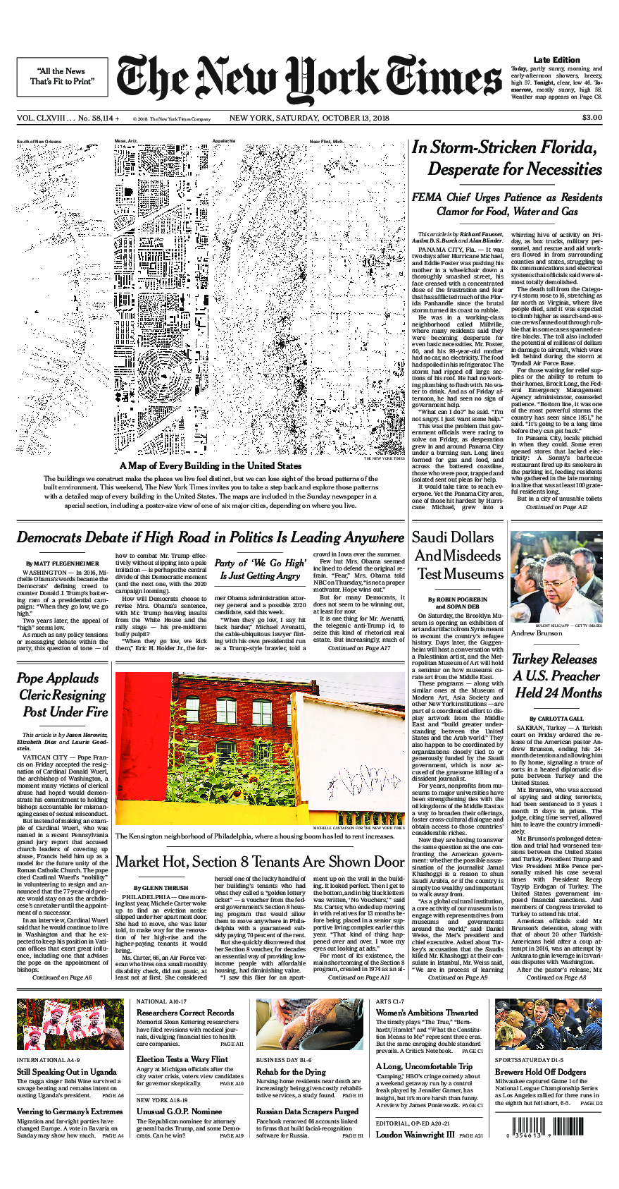 Prima-pagina-New-York-Times-del-2018-10-13