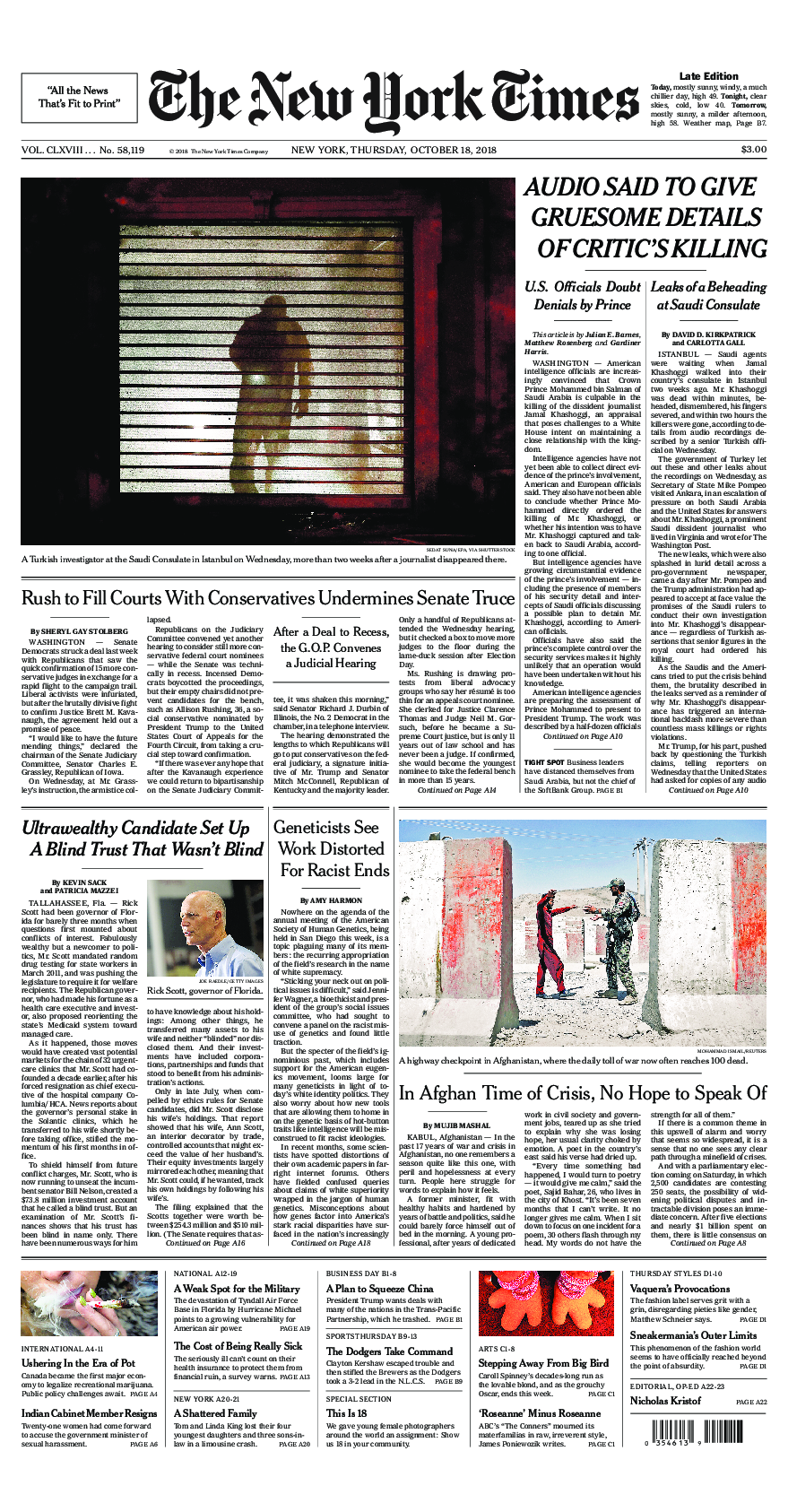 Prima-pagina-New-York-Times-del-2018-10-18