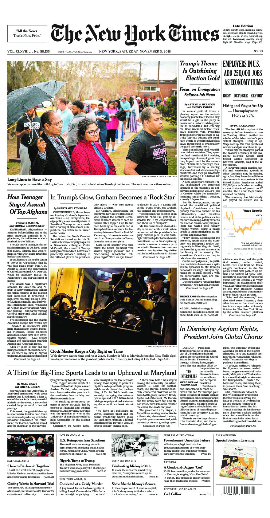 Prima-pagina-New-York-Times-del-2018-11-03