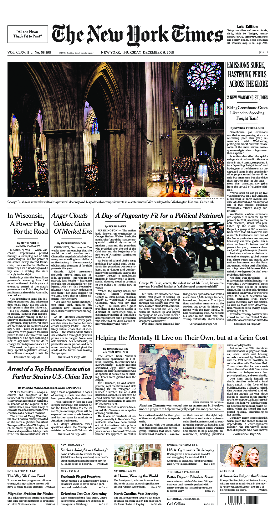 Prima-pagina-New-York-Times-del-2018-12-06