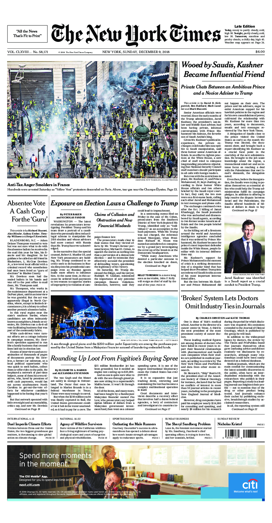 Prima-pagina-New-York-Times-del-2018-12-09