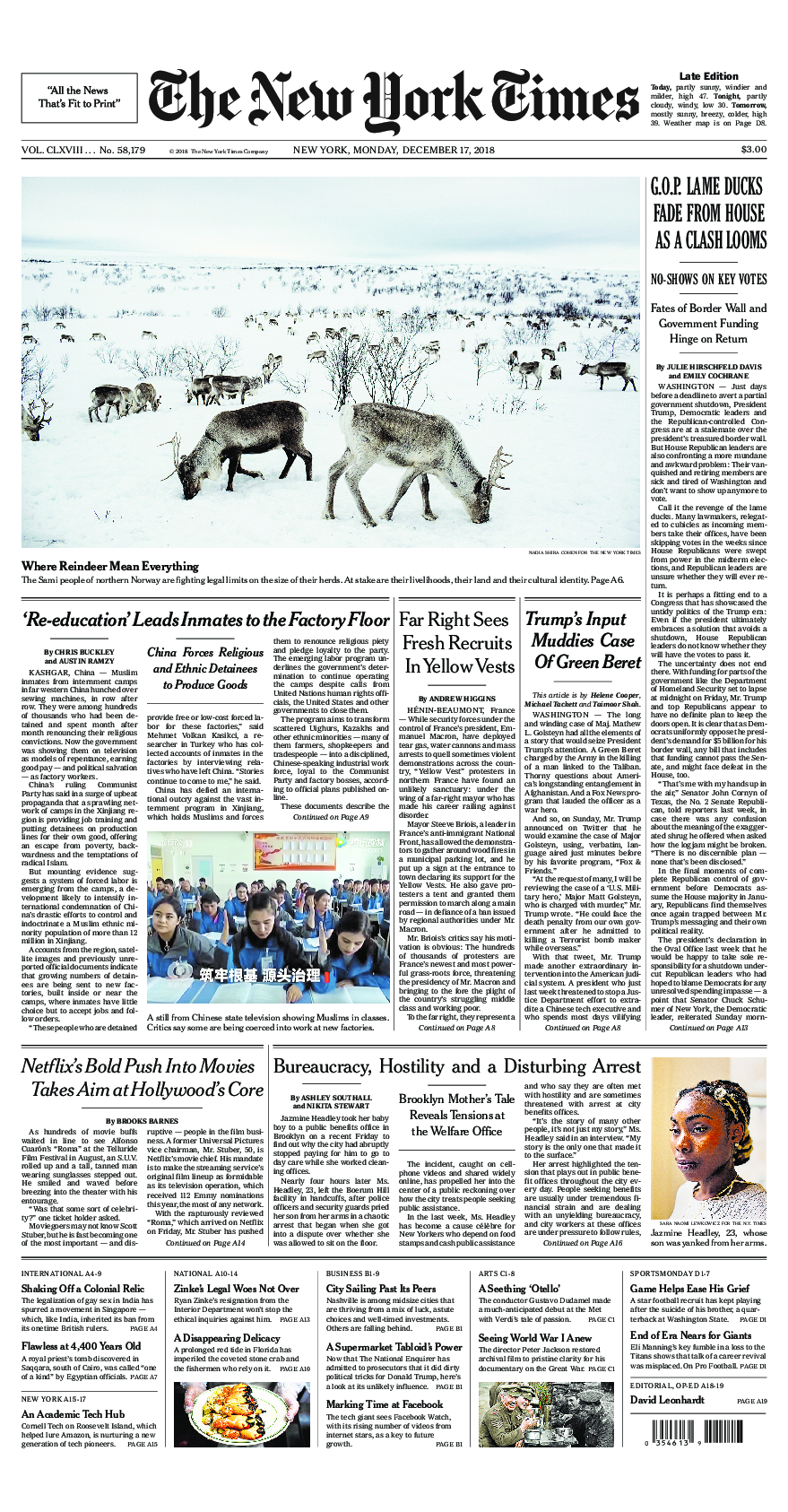 Prima-pagina-New-York-Times-del-2018-12-17