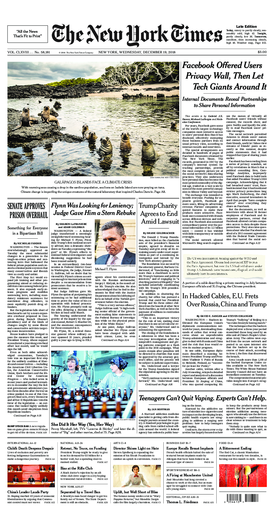 Prima-pagina-New-York-Times-del-2018-12-19