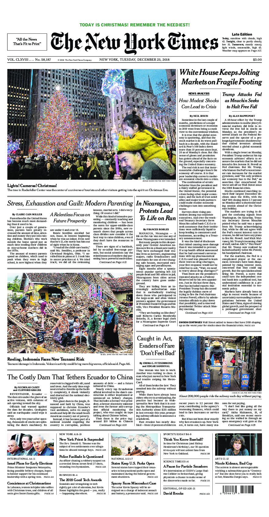 Prima-pagina-New-York-Times-del-2018-12-25