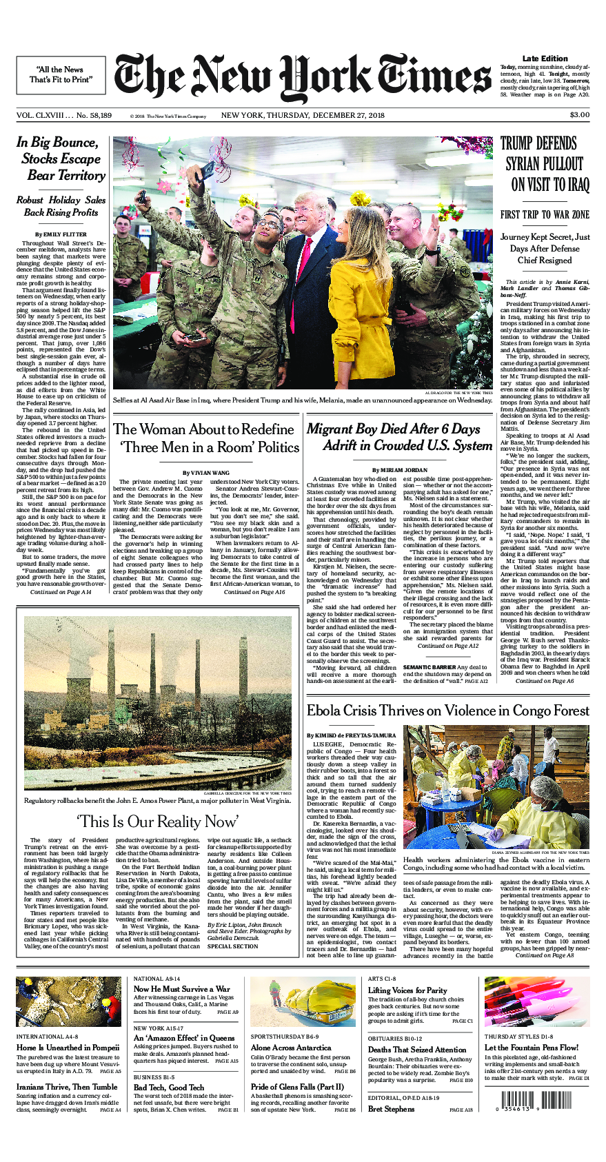 Prima-pagina-New-York-Times-del-2018-12-27