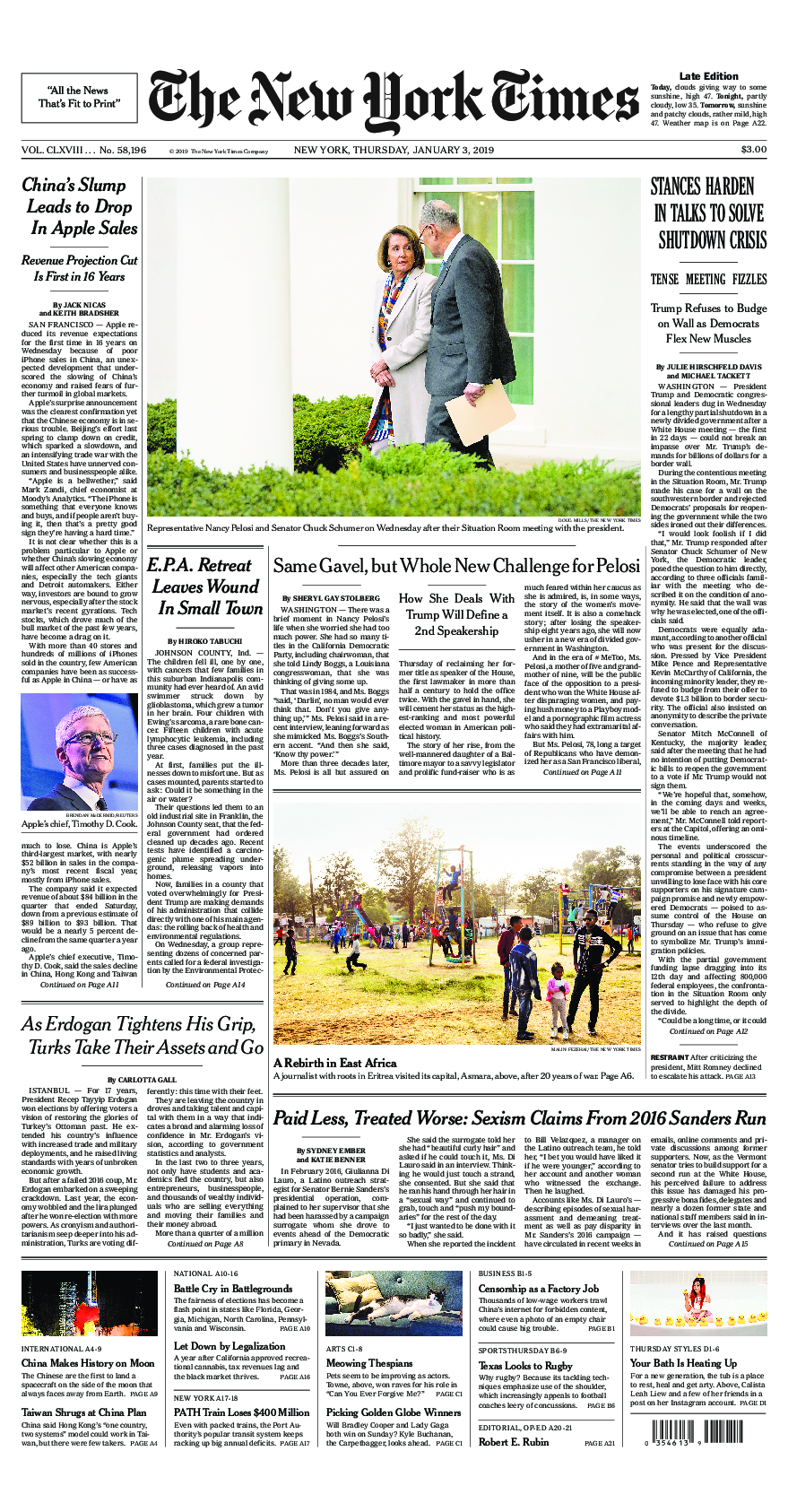 Prima-pagina-New-York-Times-del-2019-01-03