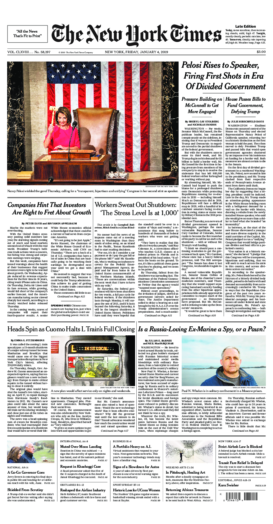 Prima-pagina-New-York-Times-del-2019-01-04